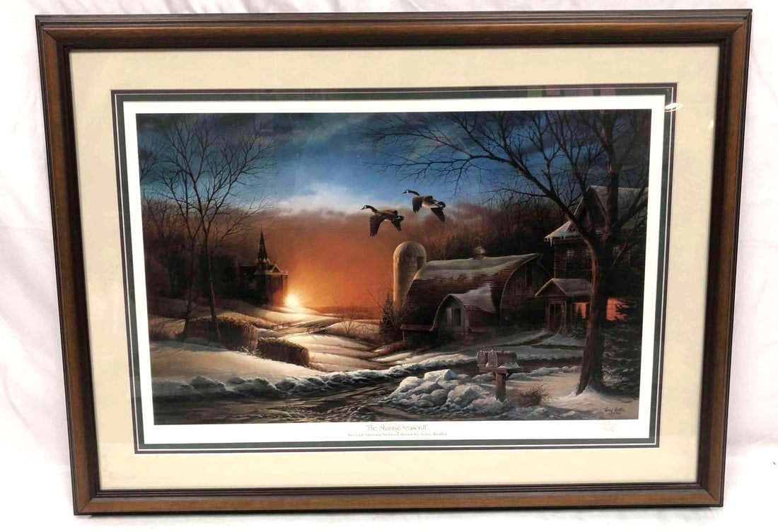 Signed Framed Print Of "The Sharing Season II" By Terry Redlin: This lot contains a signed & framed print of "The Sharing Season II" by Terry Redlin. Second sharing series edition.The frame is approx 22 1/2" x 30 1/4" while the print itself is approx 16 1/4" x 24"