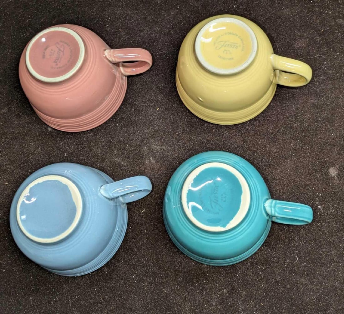Four Fiestaware Flat Cups - 10