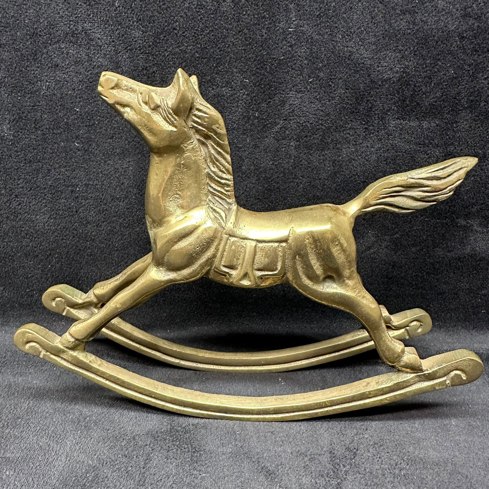Solid Brass Rocking Horse Figurine - 5