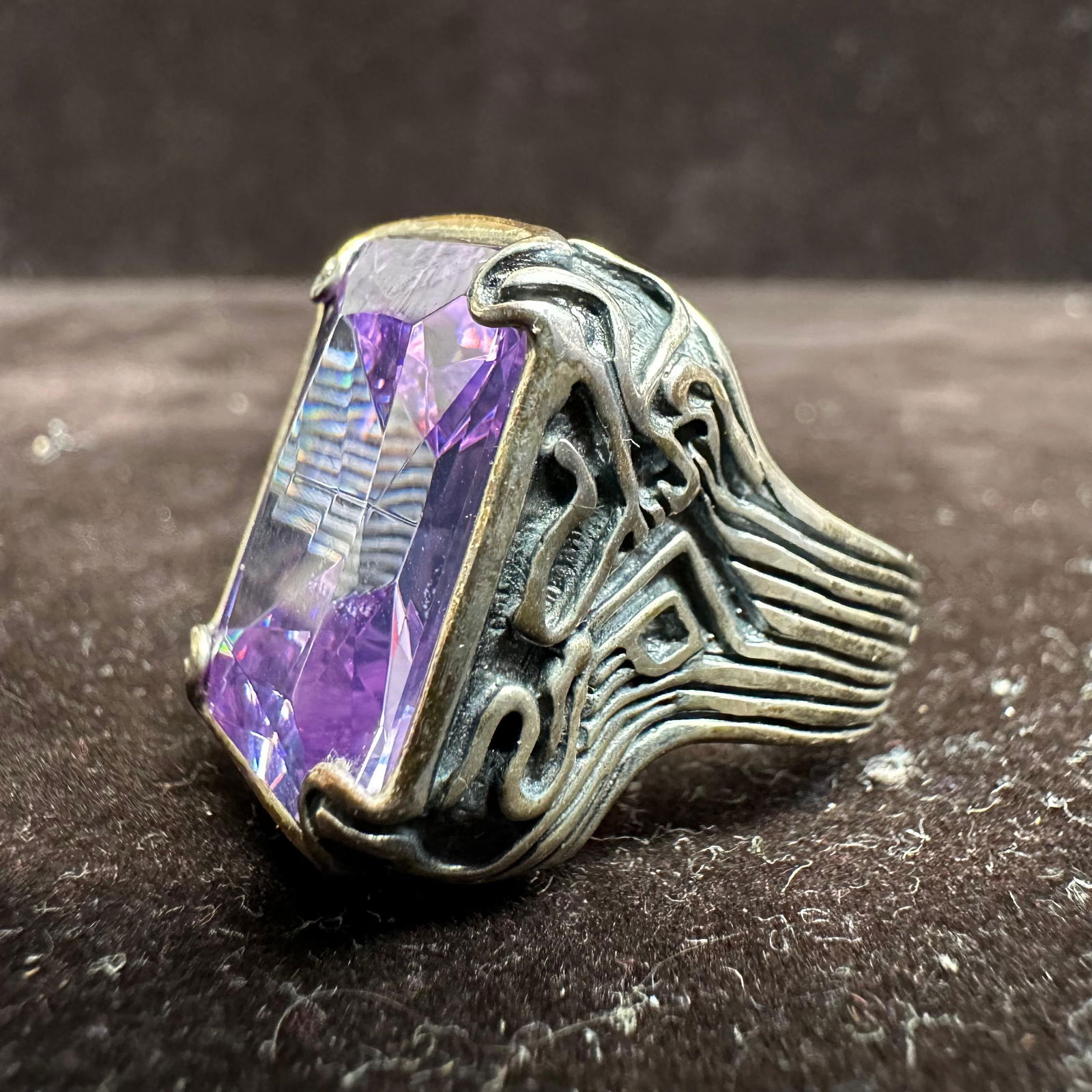Silpada Lavender Fields Sterling Silver Large Amethyst Statement Ring - 5