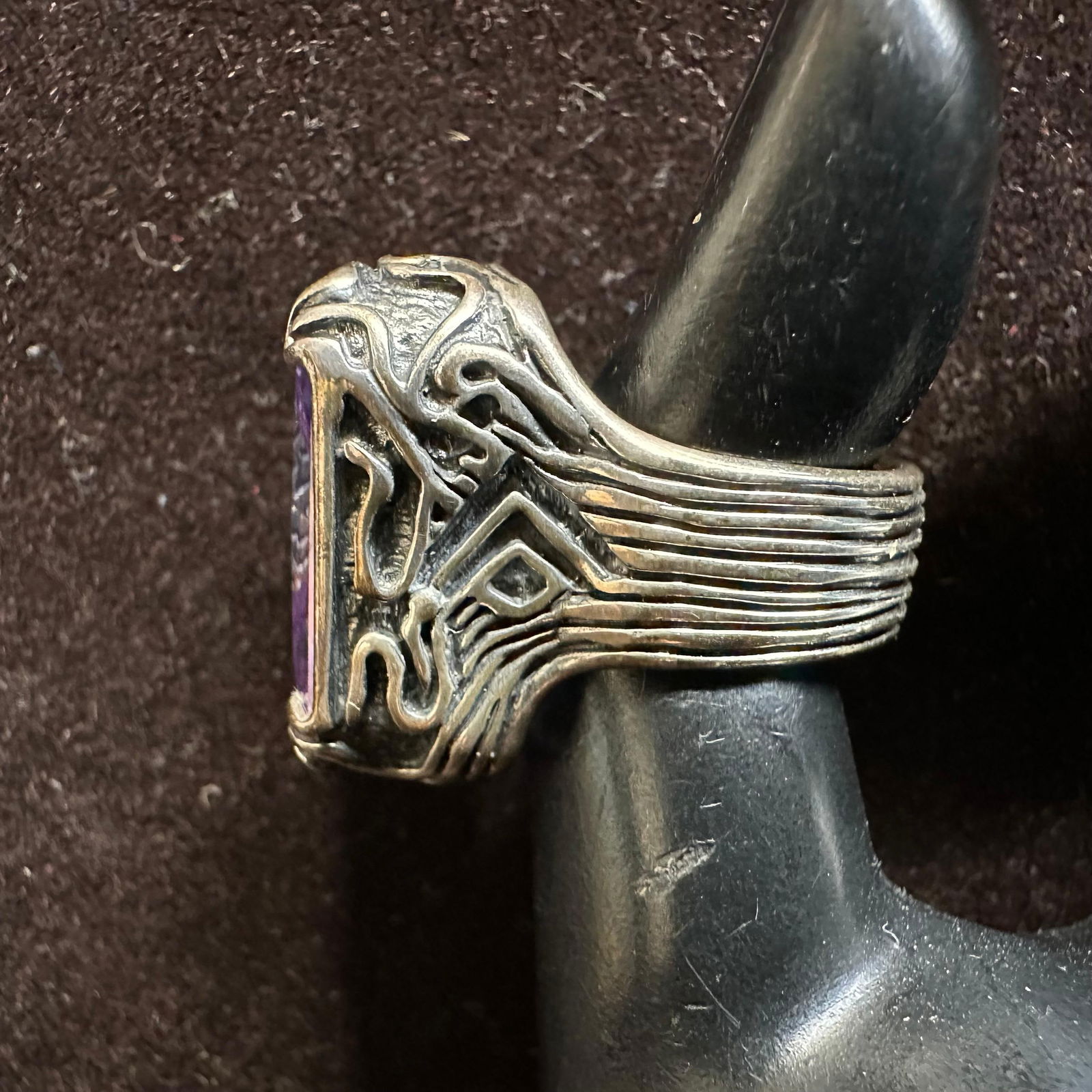 Silpada Lavender Fields Sterling Silver Large Amethyst Statement Ring - 6