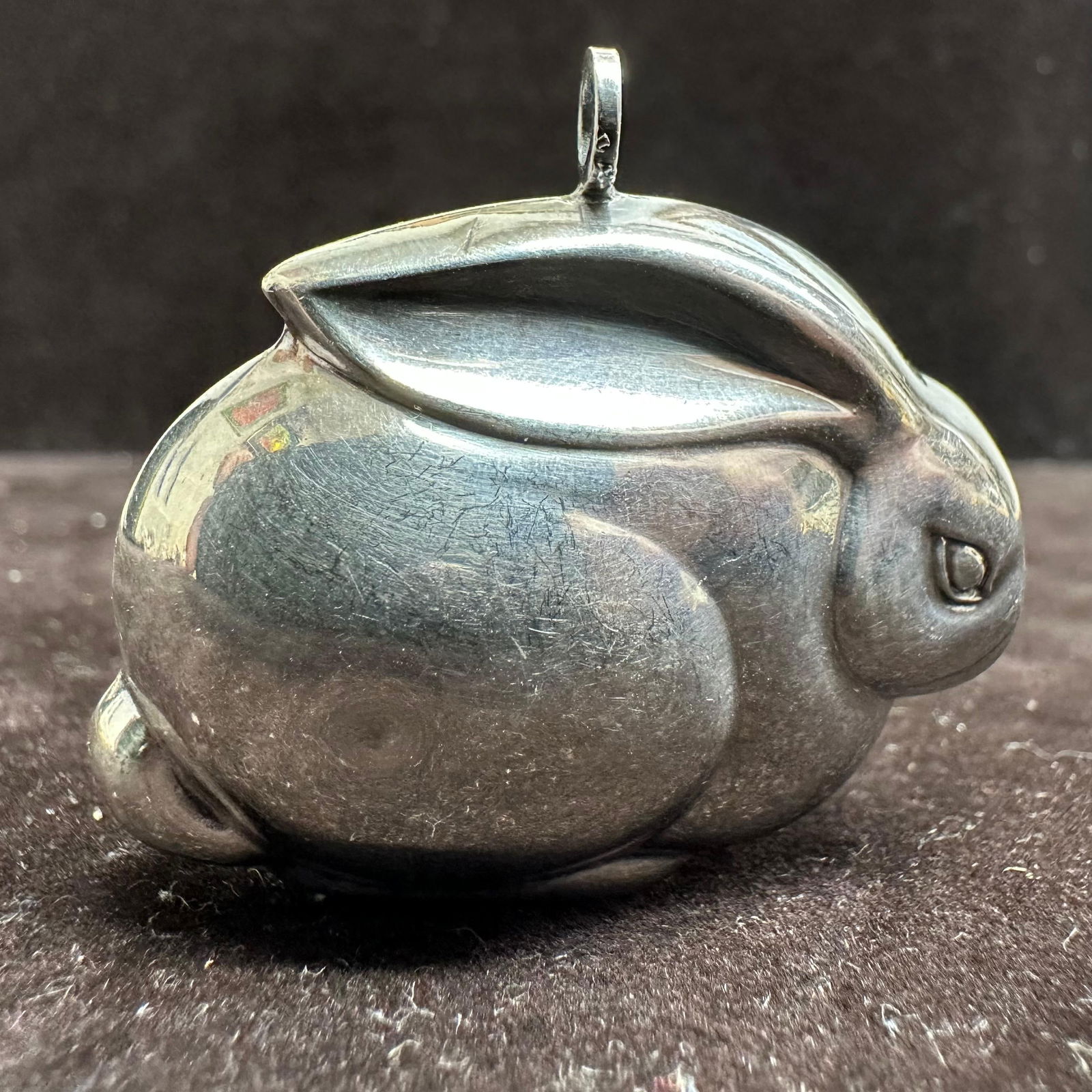 Rabbit Resting Figural Puffy Pendant Charm N41 - 5