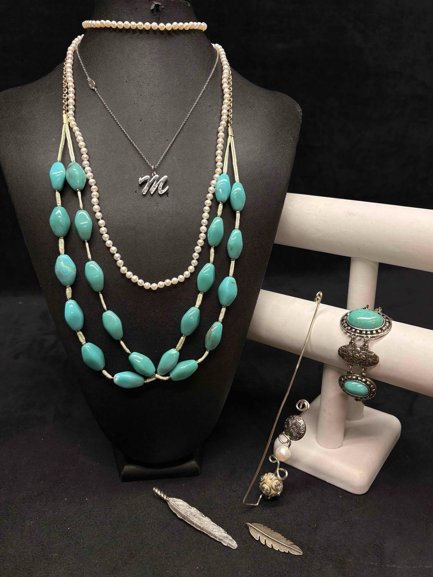 7pc Coastal Boho Suite Mixed Costume Jewelry Lot (1 of 7)