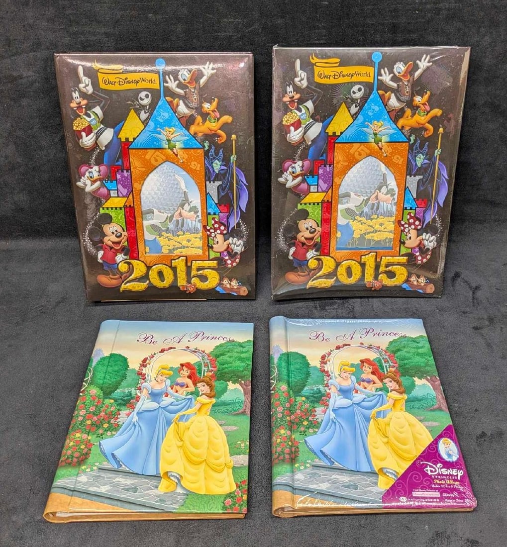 Walt Disney World Princess And Characters Photo Albums: Walt Disney World Princess And Characters Photo Albums. The lot includes: (2) Disney Princess Photo Albums. Holds 32 4x6 photos. One album is in its original wrapping and the other is not. Both do no