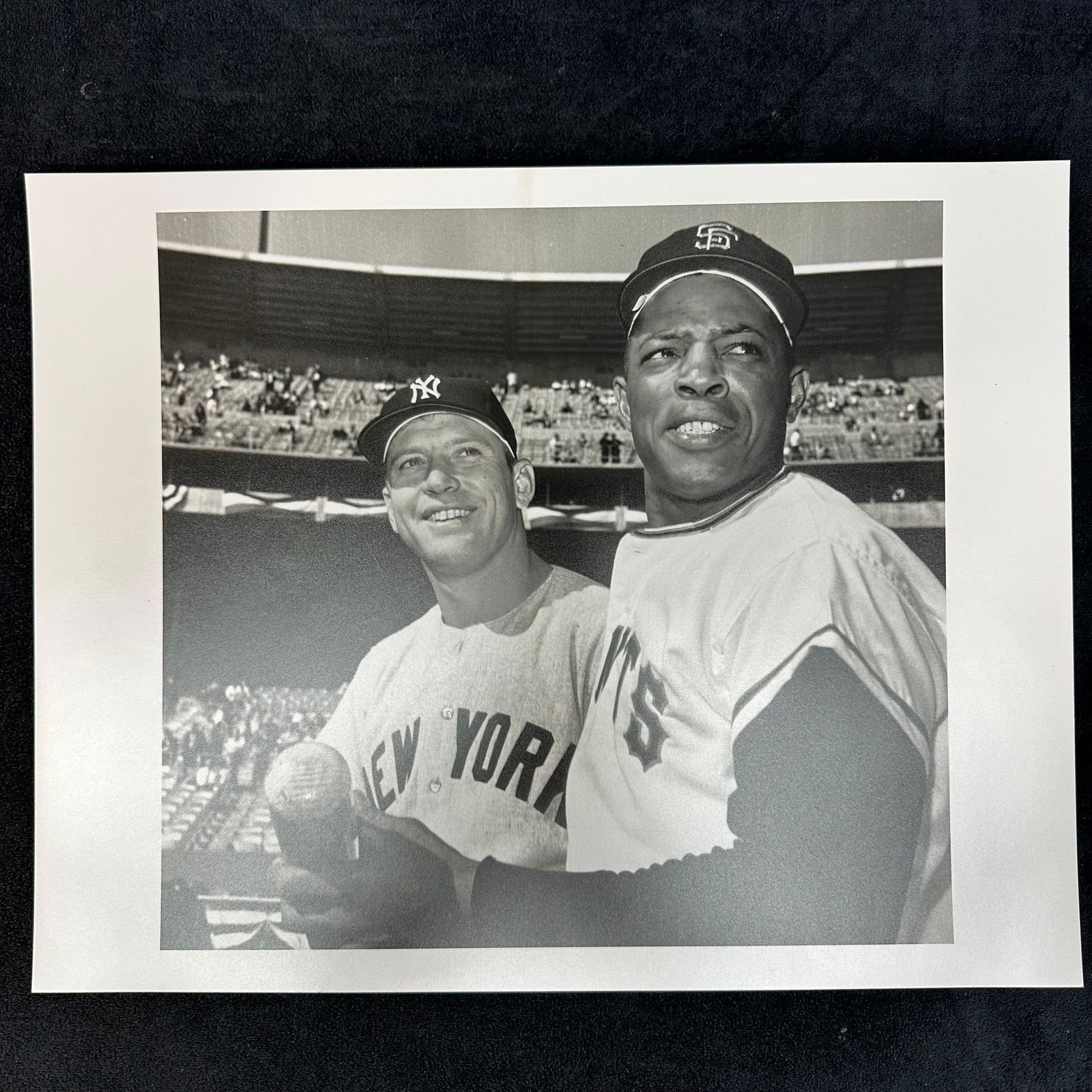 Mickey Mantle and Willie Mays Black and White Analog Photo Print #2 (1 of 5)