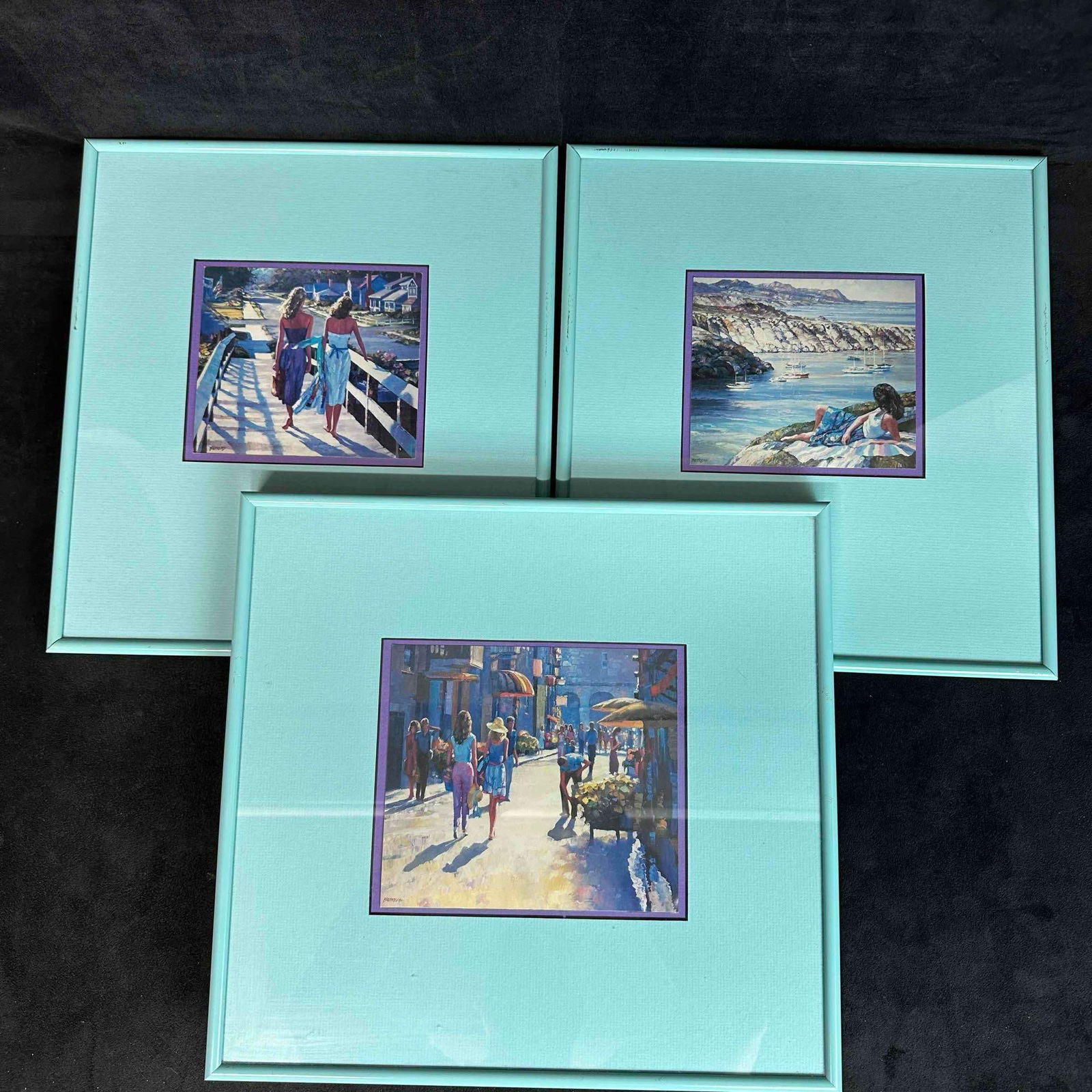 Howard Behrens Offset Lithograph Artwork Set Three Framed Lithographs - 3