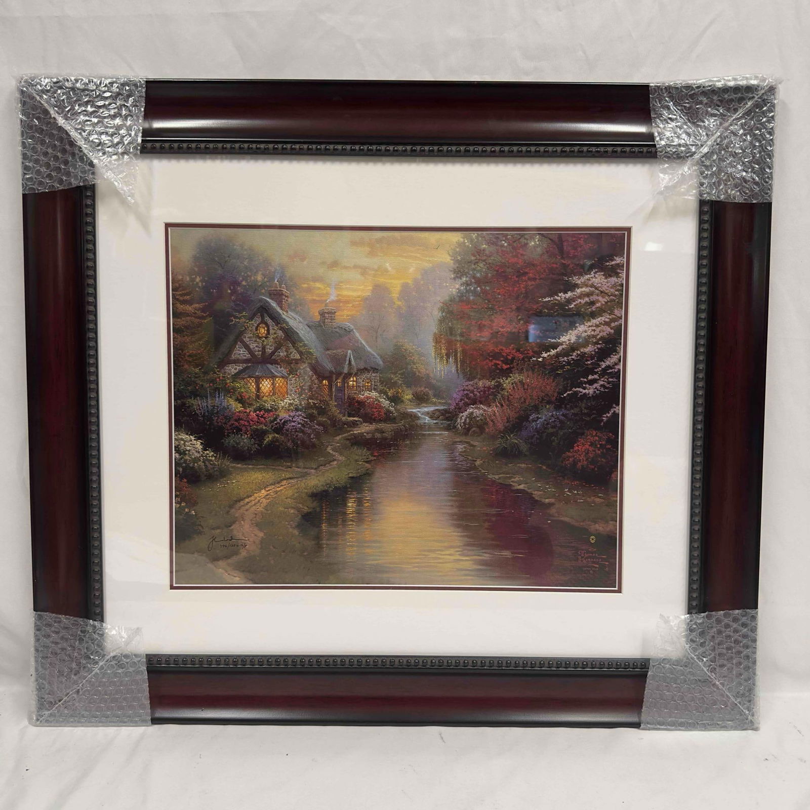 Thomas Kinkade A Quiet Evening 1998 Offset Lithograph Framed 16" x 20": Thomas Kinkade A Quiet Evening 1998 Lithograph Framed 16" x 20". Offset lithograph in color on premium paper. Signed with the artist's DNA matrix signature authentication system and number