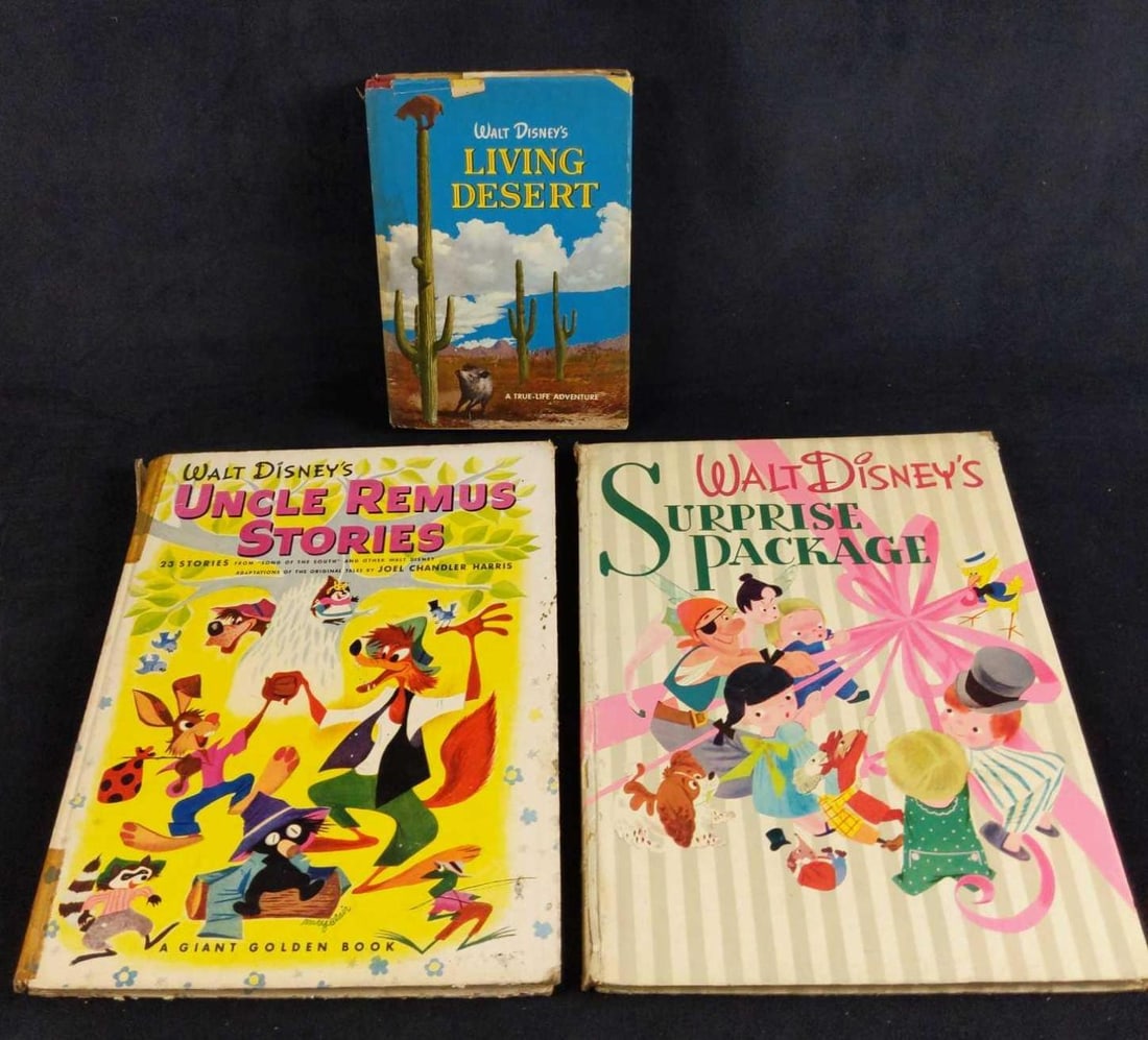 Classic Disney Hardcover Books Lot Of Three: This lot includes: (1) Walt Disney's Living Desert by Janet Werner. Published in 1954 by Simon And Shuster. With a foreword by Walt Disney. Book is approx 6" x 9". The book is in good, vi