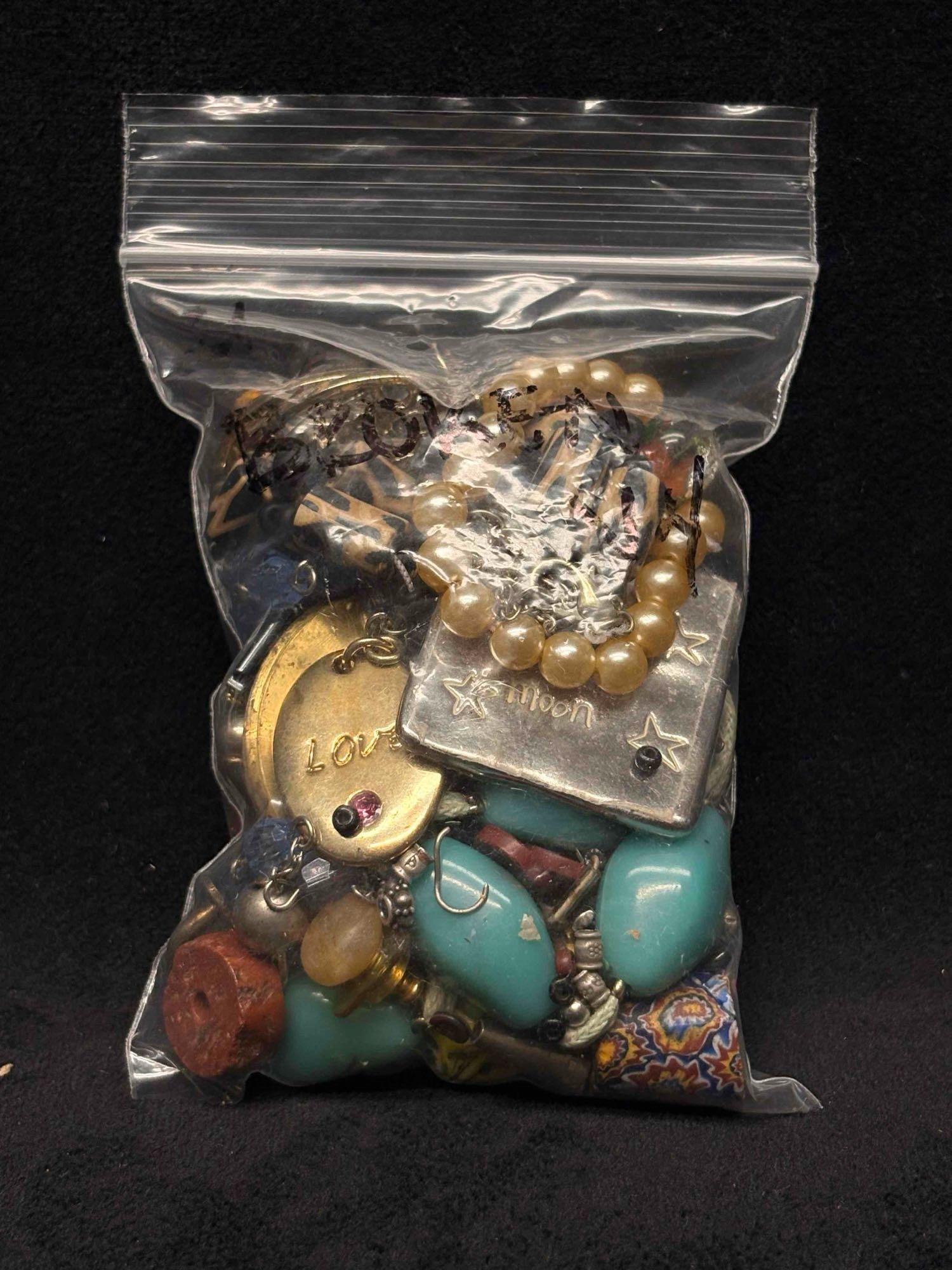 6.1 OZ Whimsical Trinkets Mixed Beads Charms Buttons Stones and More (1 of 7)