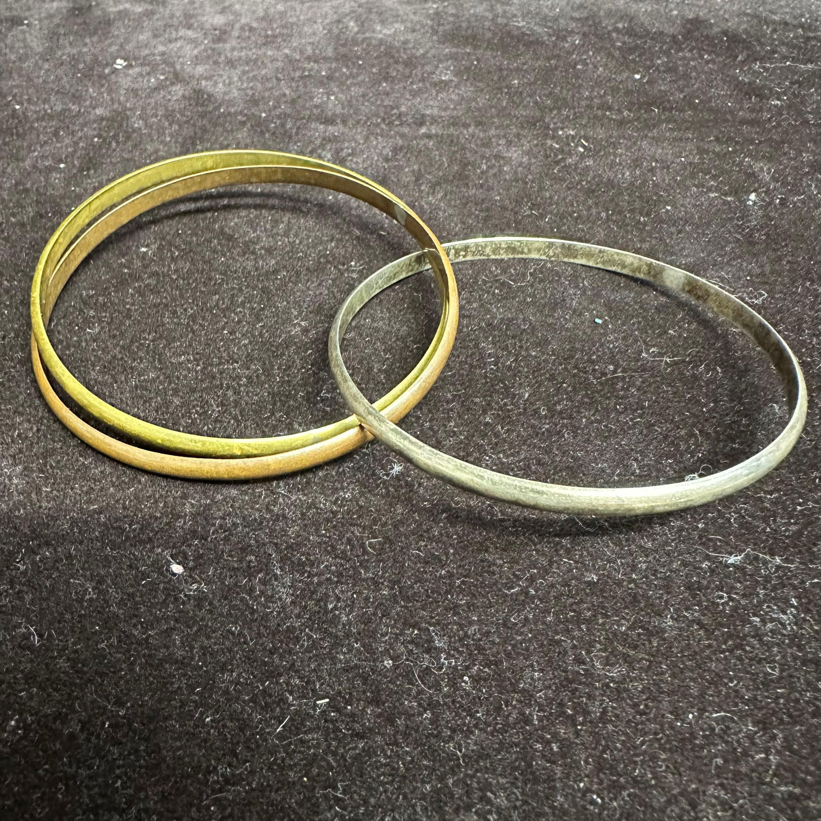 Bracelets Bangle Set Brass and Sterling Set - 4