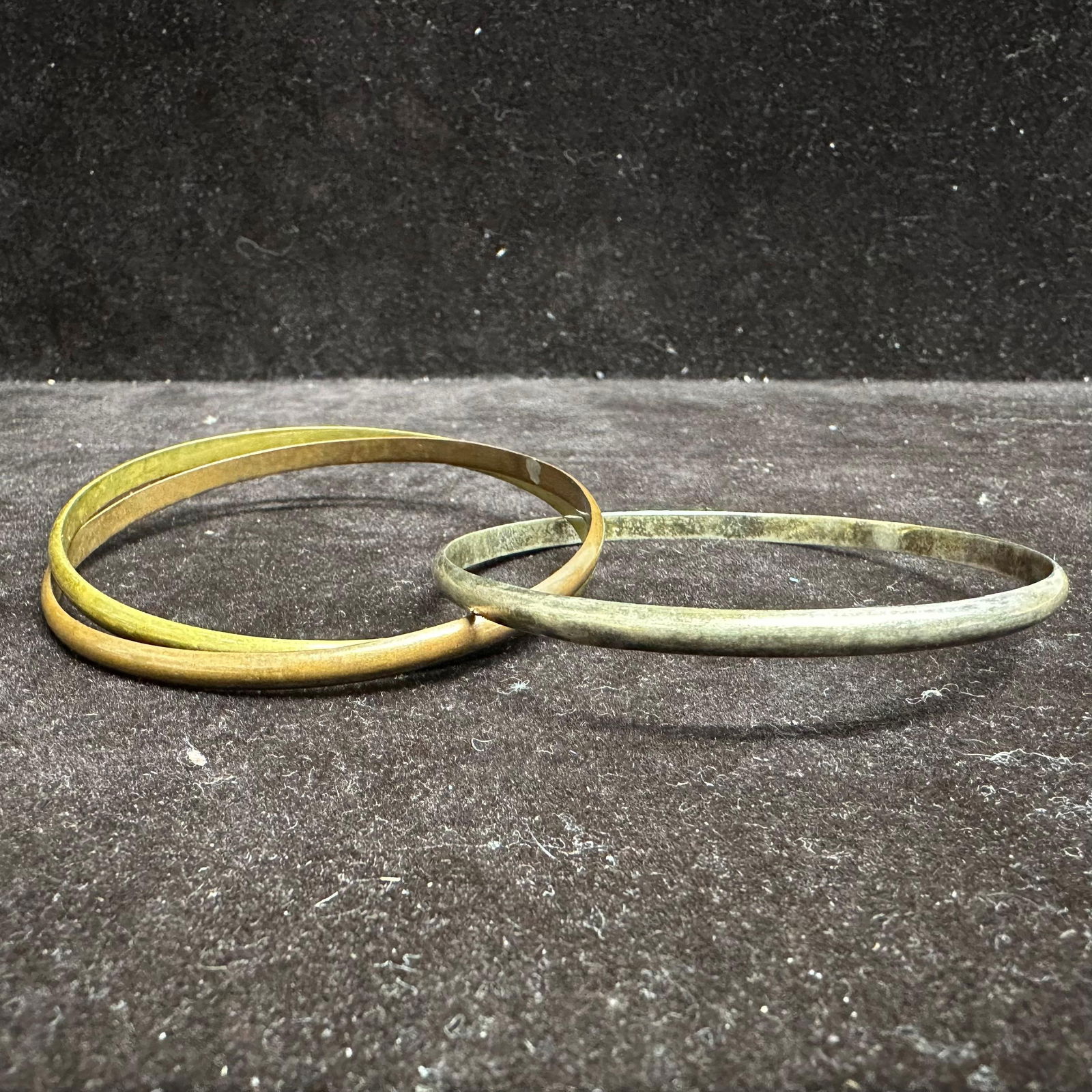 Bracelets Bangle Set Brass and Sterling Set - 5