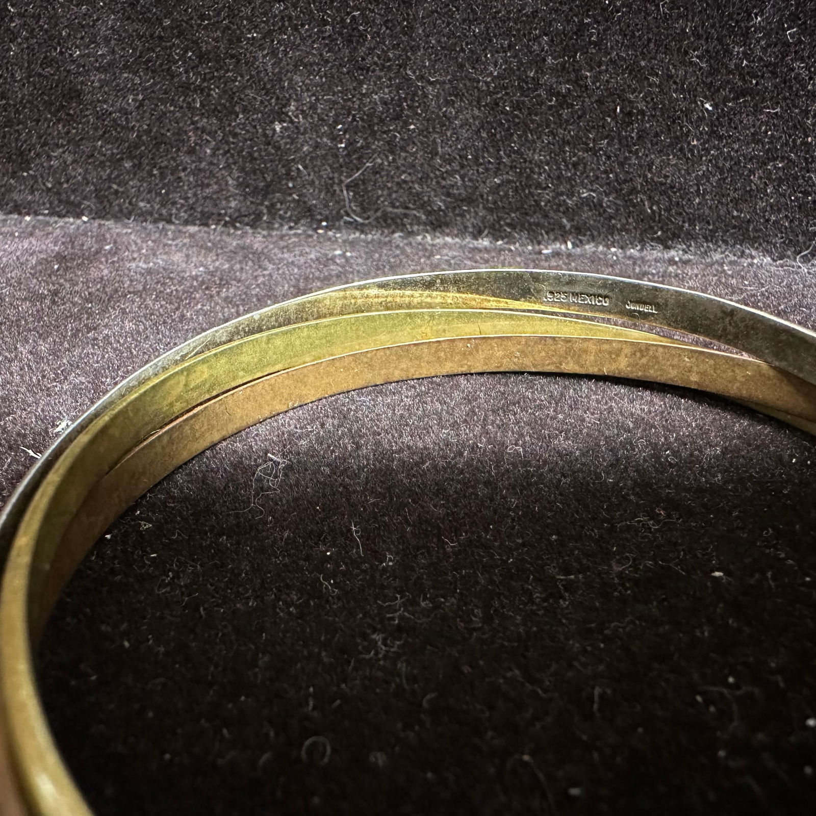 Bracelets Bangle Set Brass and Sterling Set - 7