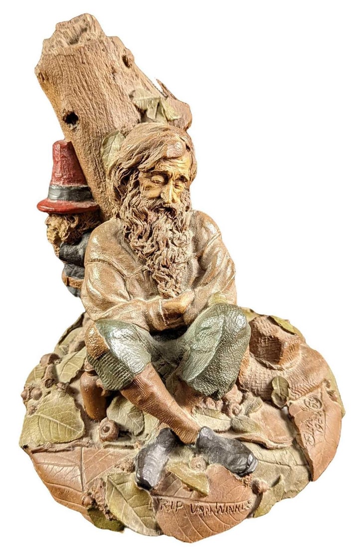 Retired Tom Clark Rip Van Winkle Figurine: Retired Tom Clark Rip Van Winkle Figurine. This was released in 1986. The figurine is approx 6" x 6" x 7" and it weighs 2.62lbs. The figurine is in a good, used condition with signs of