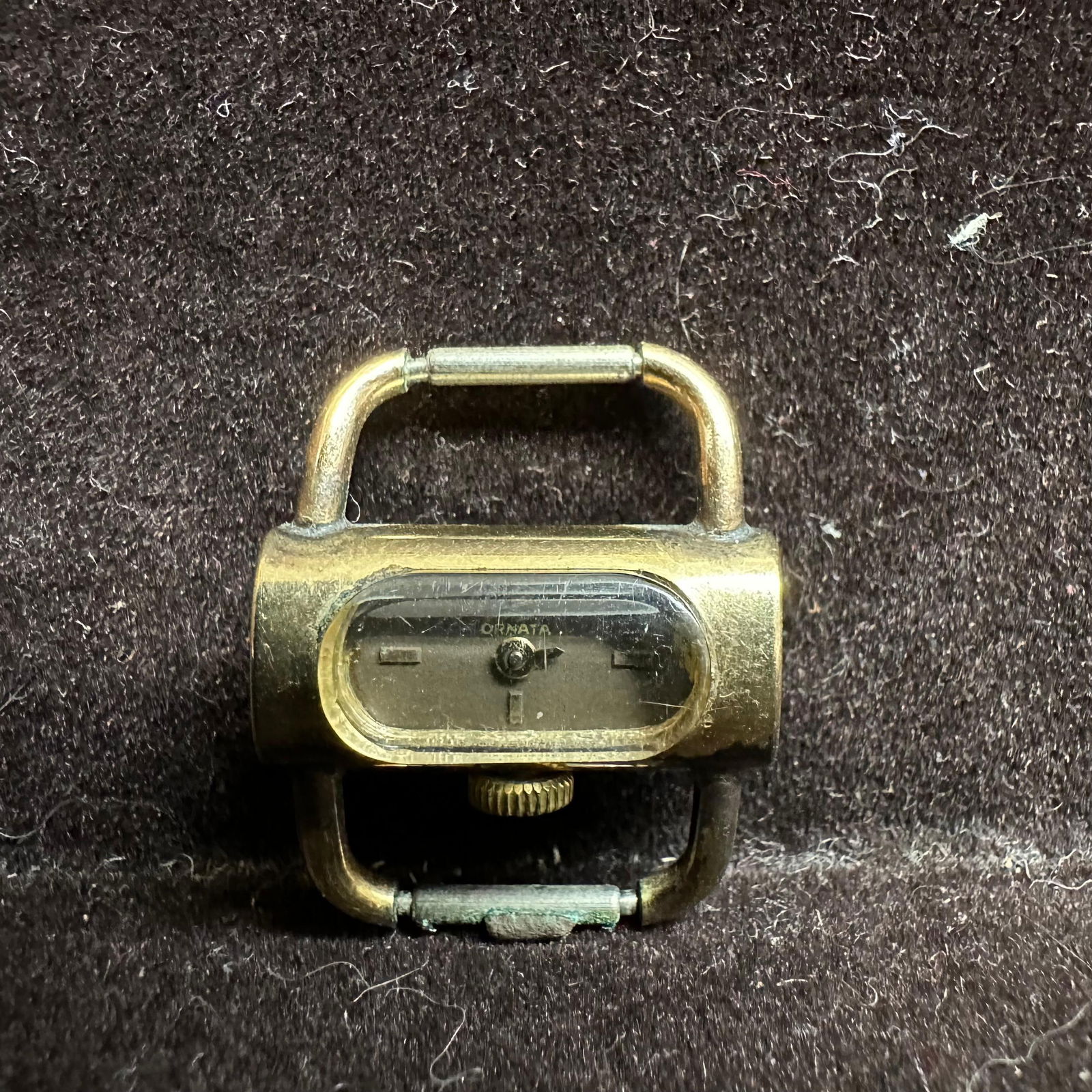 Ornata Vintage Dial Time Piece Watch Face Case Gold Tone: Mechanical automatic watch functioning. This item is in pre-owned, previously displayed condition with light wear and surface markings. Please reference all photos for full details. Watch: 1". We