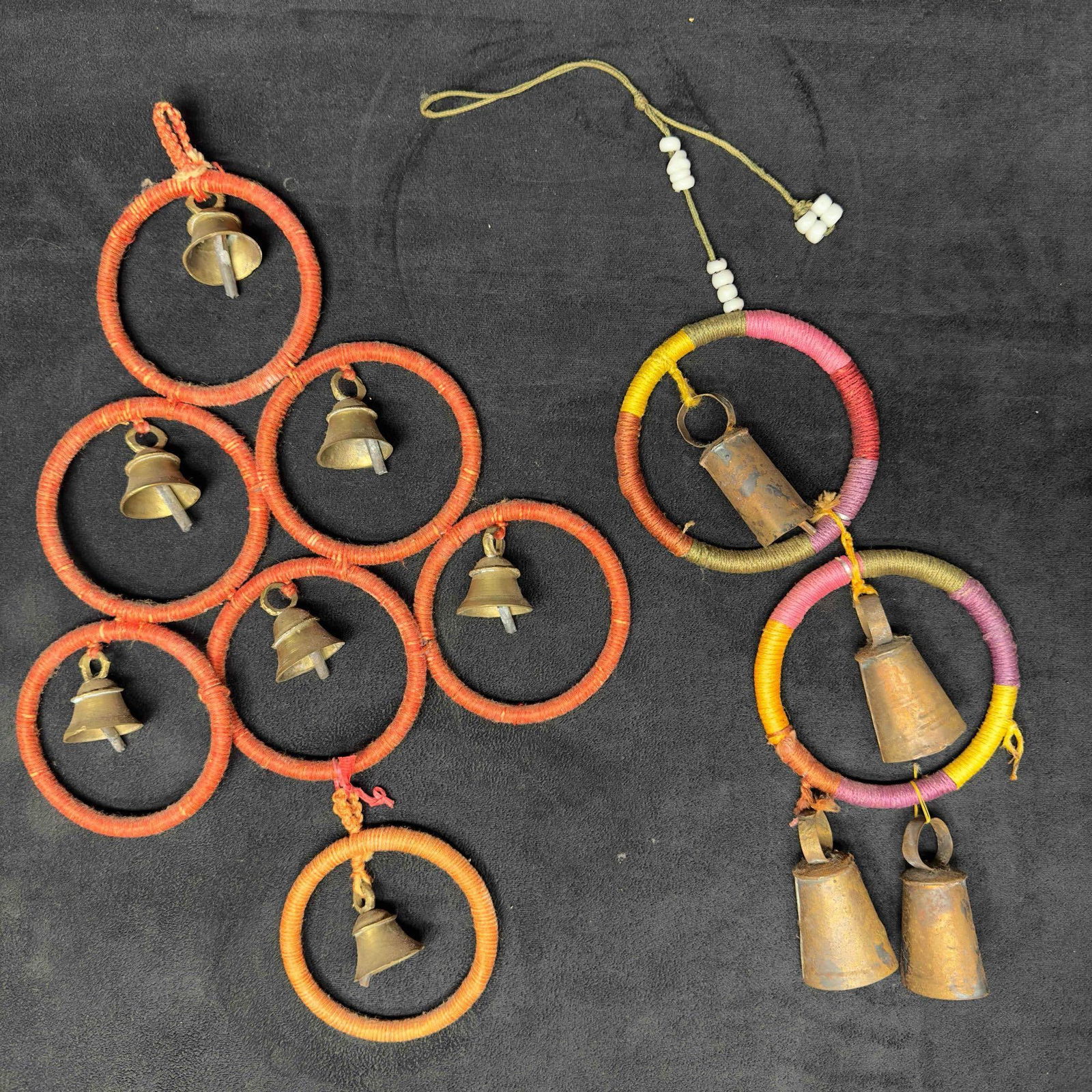 Brass Bell India Rope Design Blessed Bells Wind Chime Decor Set (1 of 9)