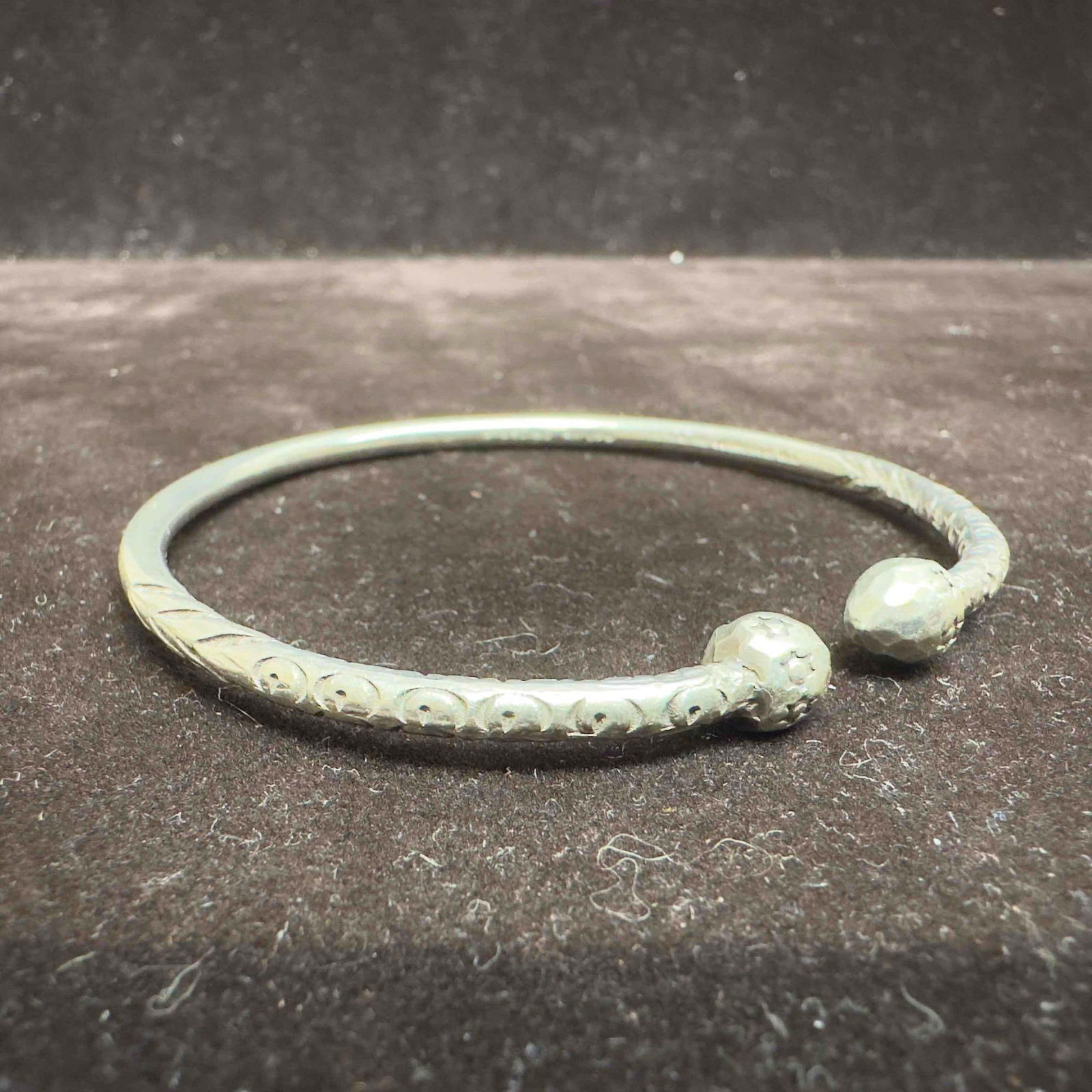 Calypso Style Sterling Silver 925 Solid Ball Point Bangle Bracelet (1 of 9)