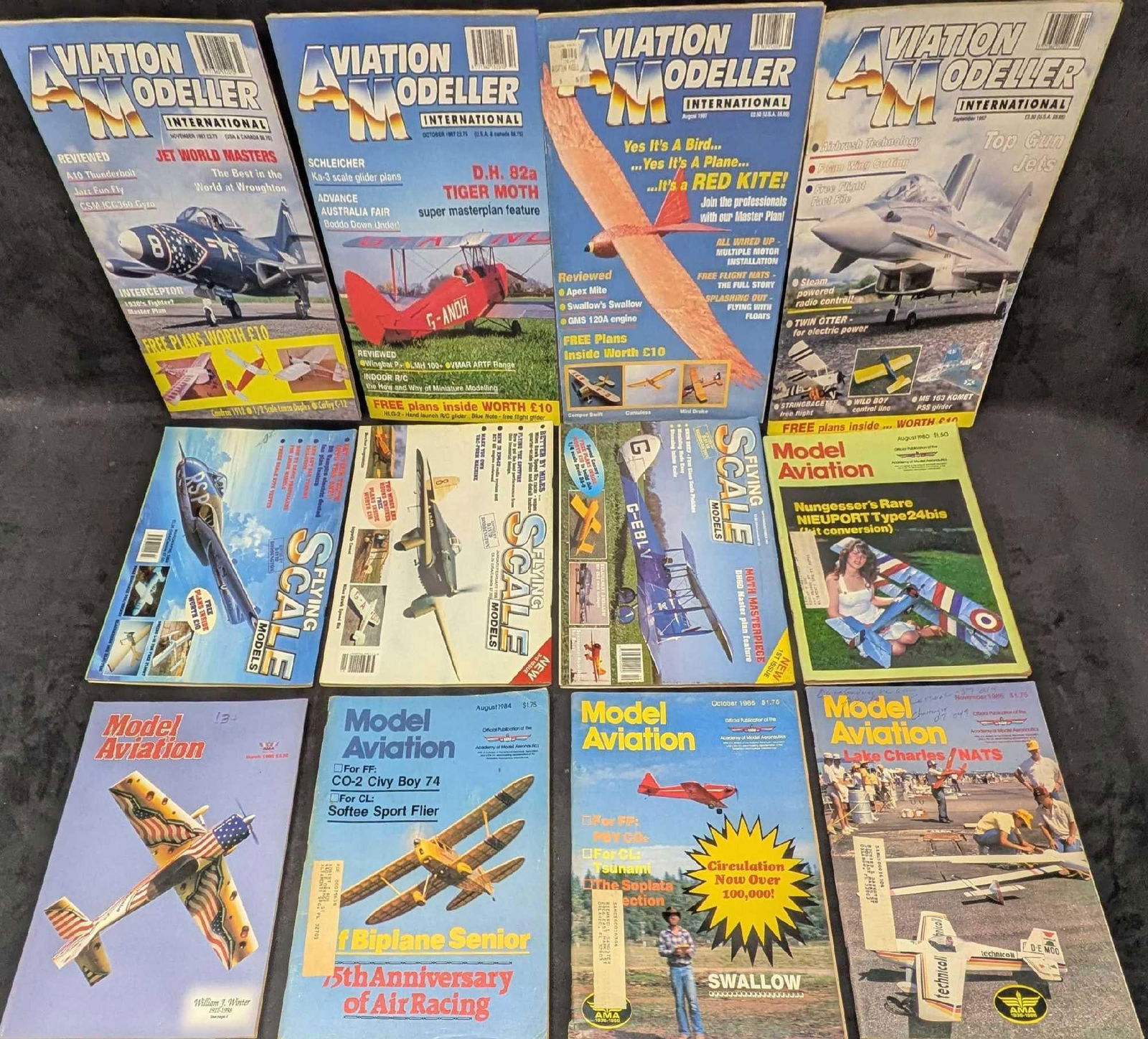 12 Modern Aviation Flying Scale Model & Aviation Modeler Magazines (1 of 4)