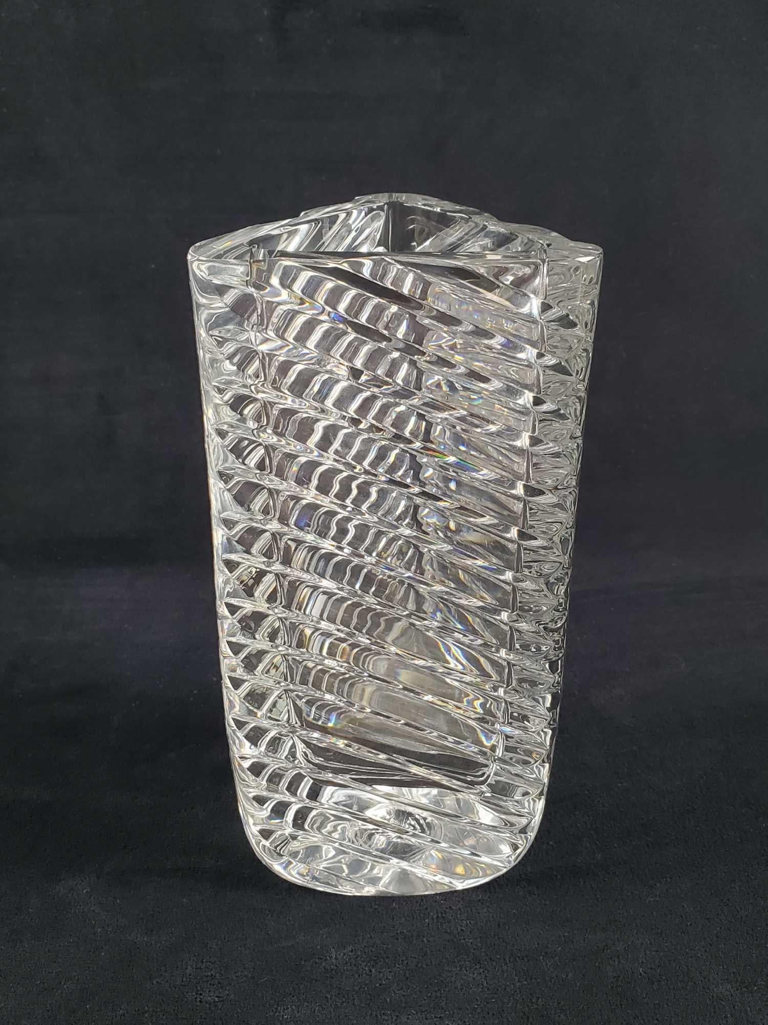 Vintage ROGASK Crystal 3Sided Triangle Shaped Vase (1 of 7)