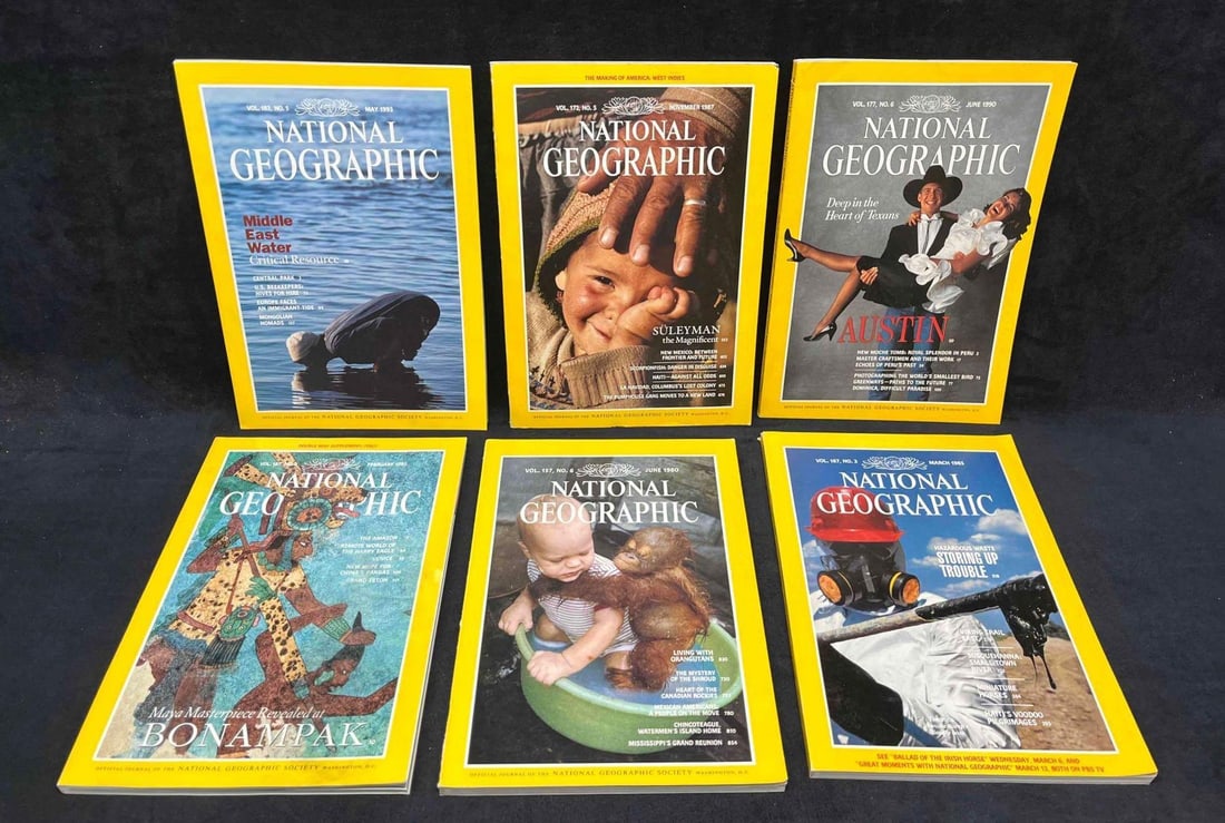 6 Mixed National Geographic Magazines - 9