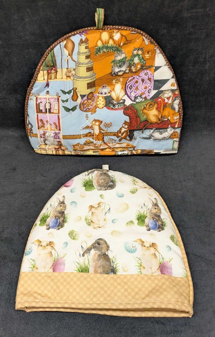 2 Cats And Rabbit Easter Print Cozy - 2