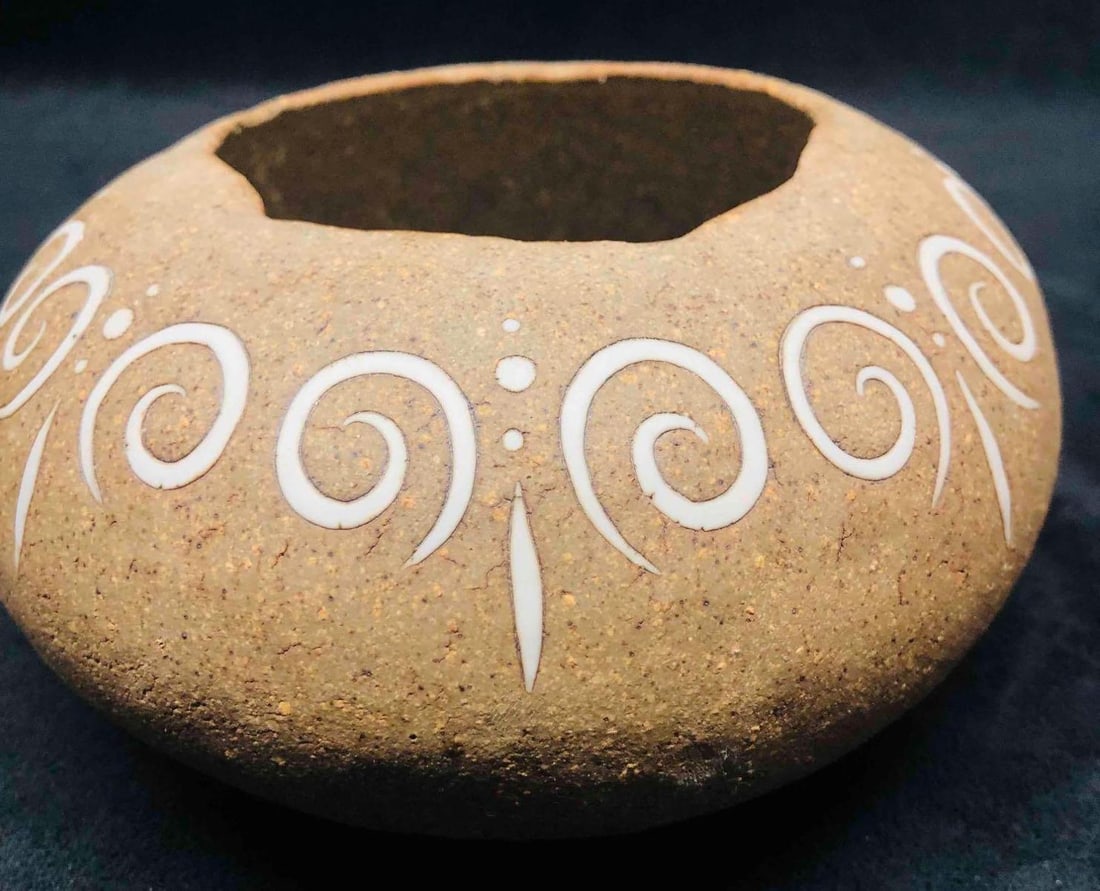 Signed Small Clay Pot - 6