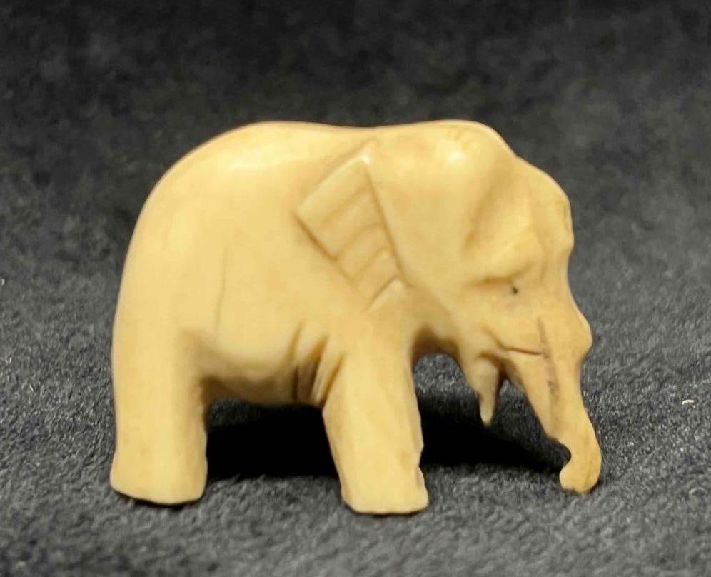 Unique Hand Carved Bone Elephant Bundle - 8
