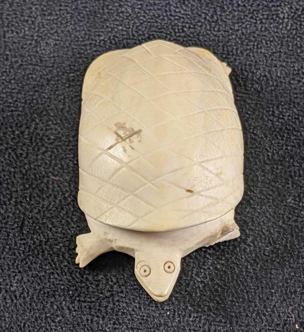 Rare Antique Bone Carved Turtle - 4