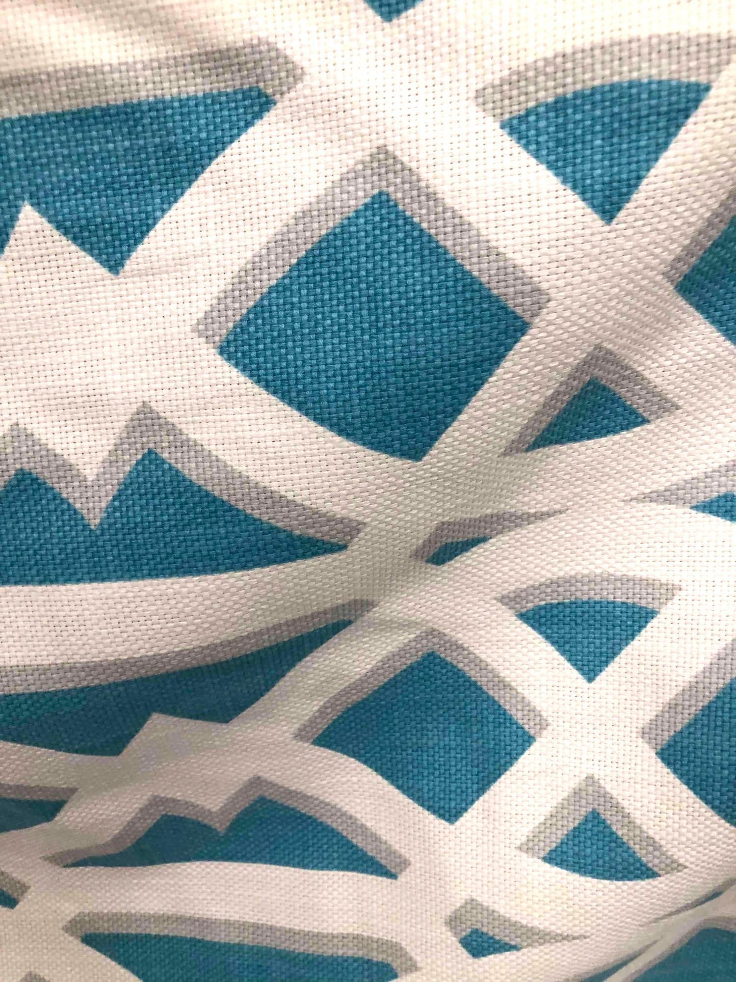 Teal & White Patterned Fabric - 2