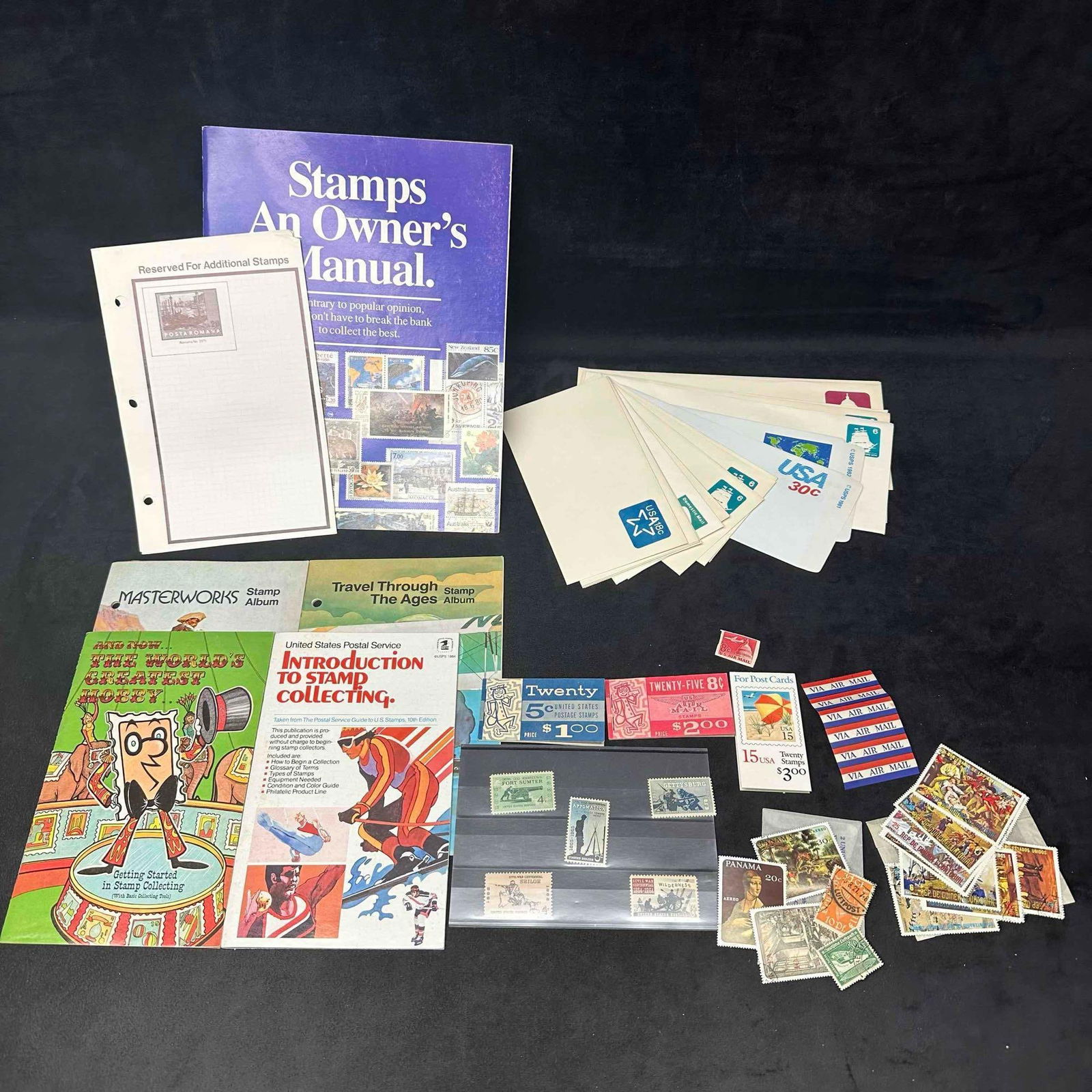 Stamp Collecting Collection Postage Stamps Album and Envelopes (1 of 8)