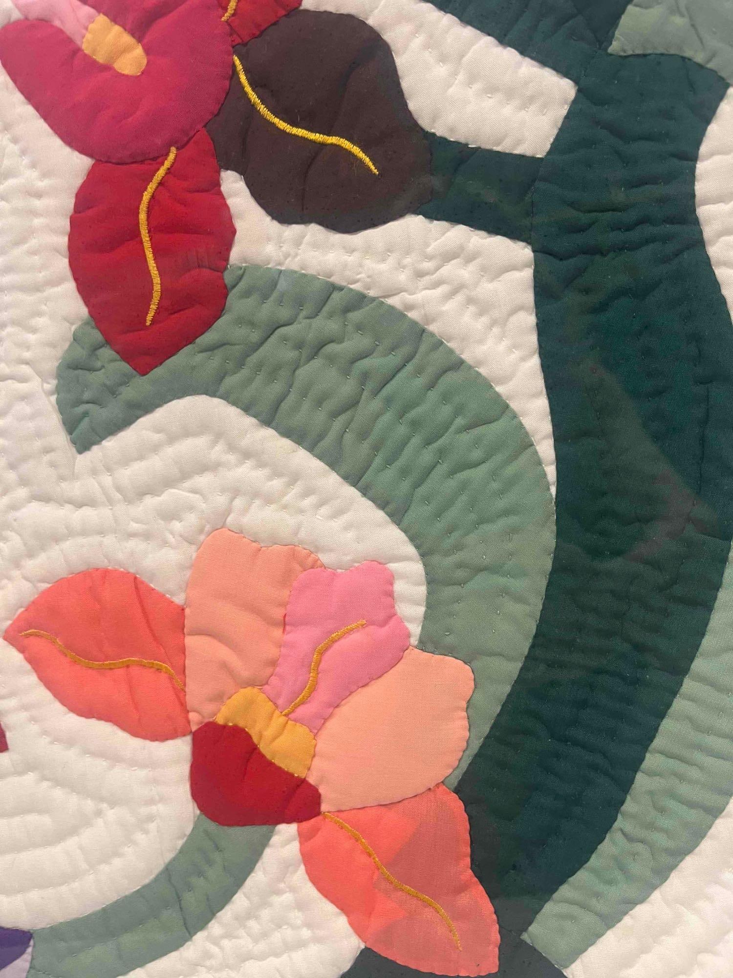 Large Framed Flower Quilt Square - 4