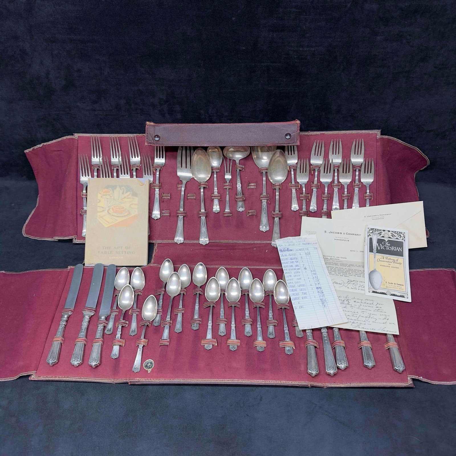 The Victorian Gorham Sterling Silver Flatware Service Dinner Set of 47 Pieces with Case (1 of 19)
