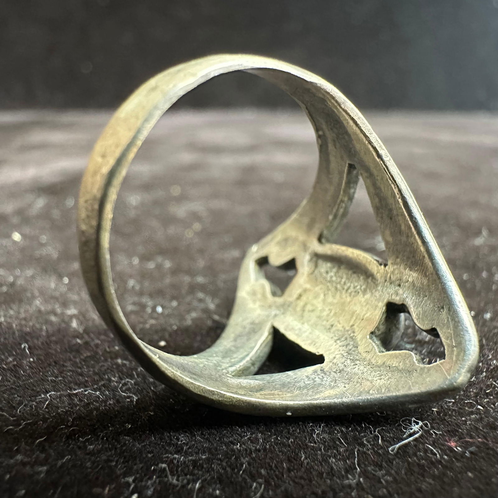 Abalone Shell Small Oval Inlay Silver Ring - 3