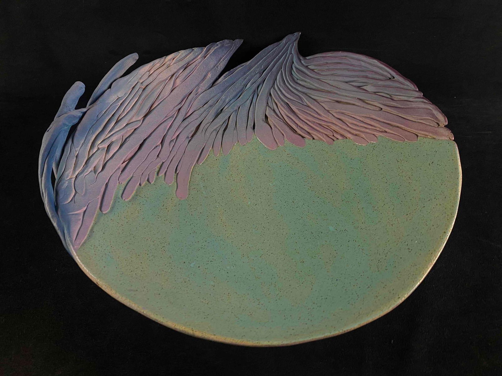 Authentic Vintage Signed Sylvia Fugmann Brongo Abstract Clay Bowl Wall Piece (1 of 6)