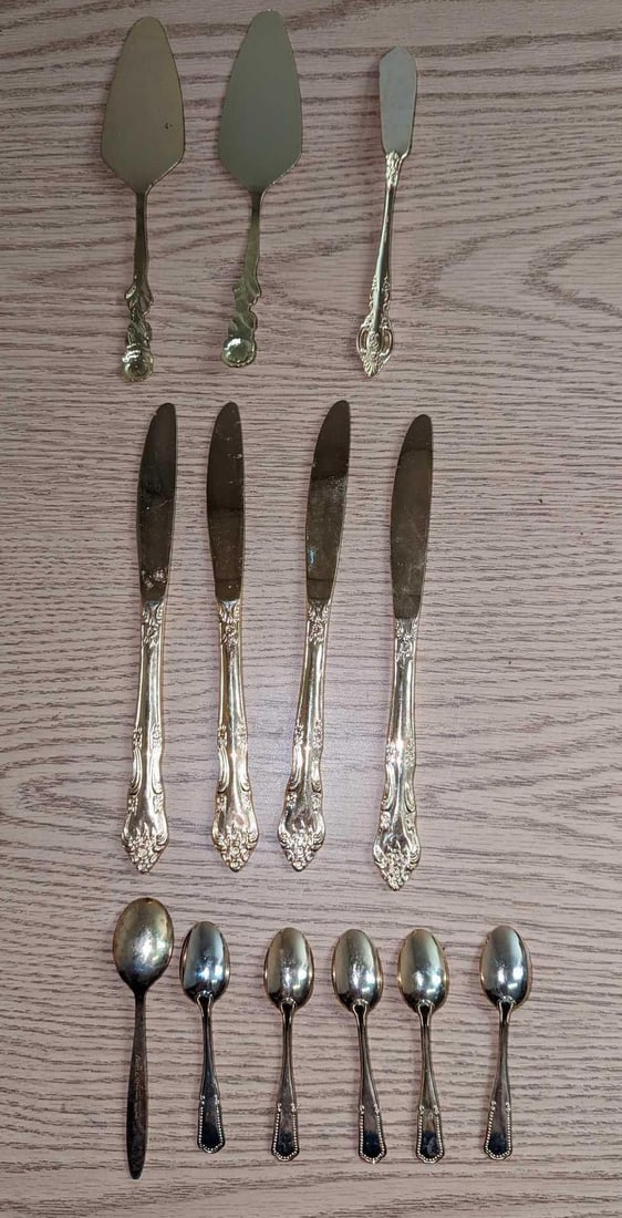 13 Vintage Gold Plated Flatware - 2