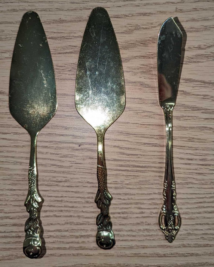 13 Vintage Gold Plated Flatware - 3