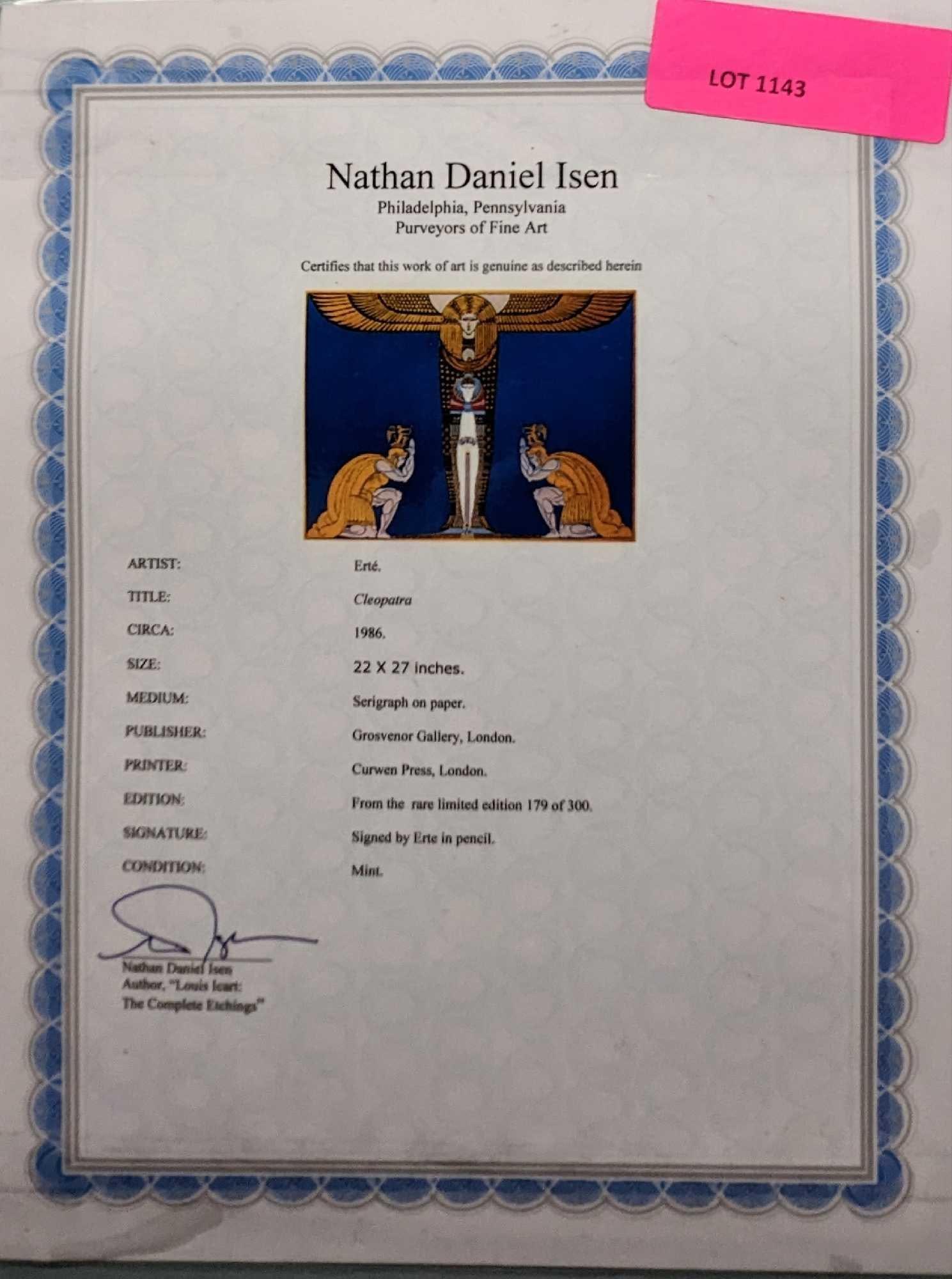 Framed S&N Erte "Cleopatra" Serigraph Print - 5