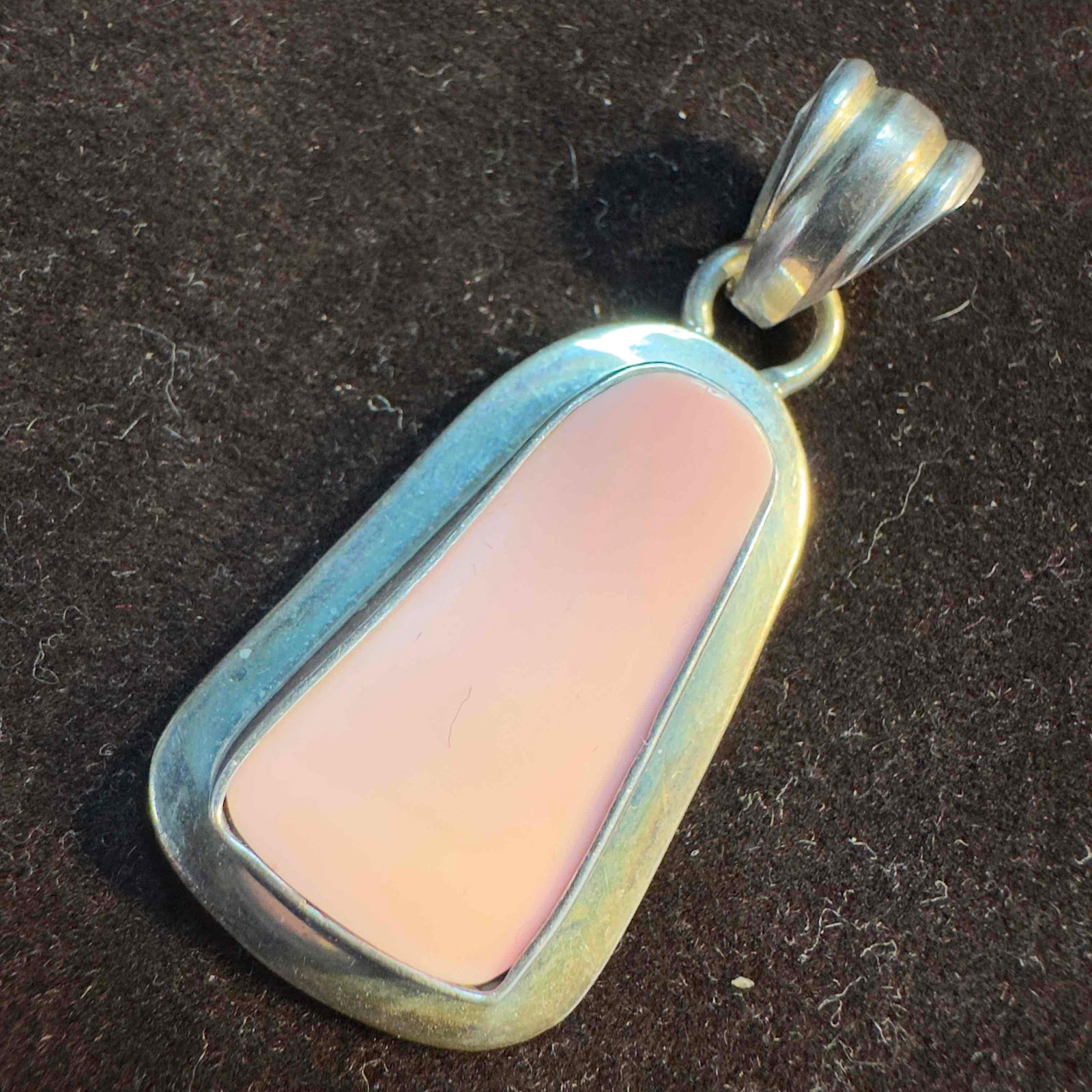 Rhodonite Sterling Silver Necklace Pendant 925 A98: This item is in good pre-owned, previously used/displayed condition with noticeable light wear, and surface scratches. Please reference all photos for full details. This piece of jewelry has been