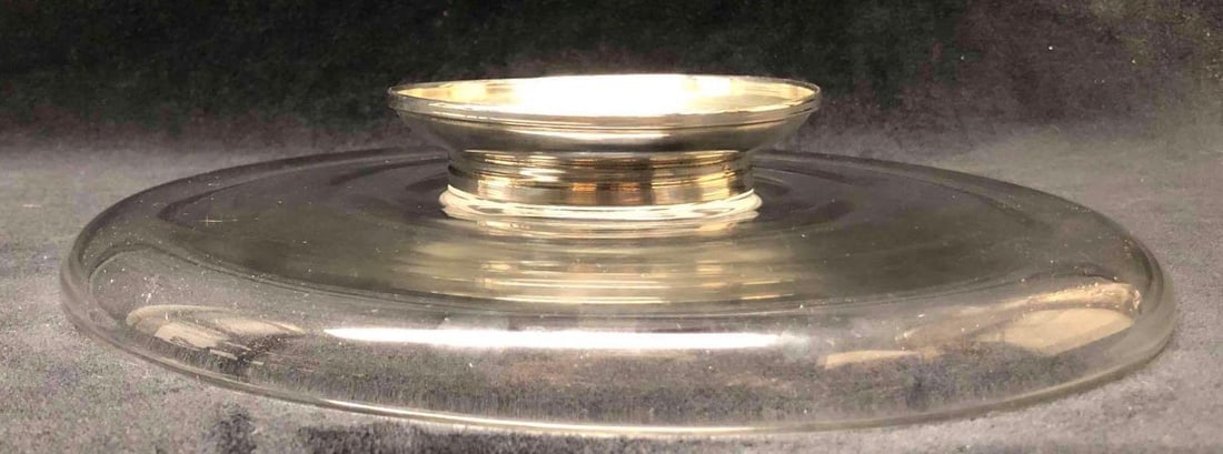 Crystal Serving Dish With Sterling Silver Stem - 6