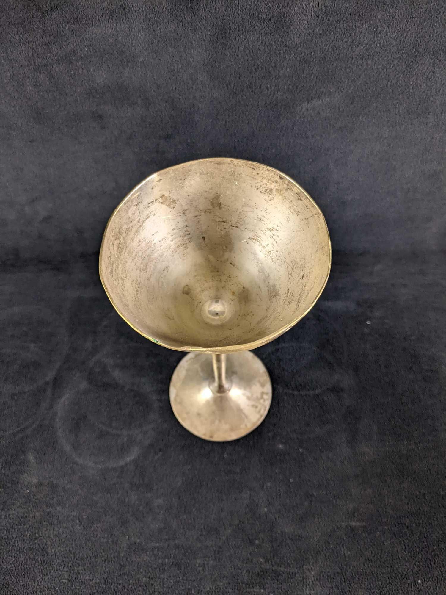 Three Silver Plated Stemmed Goblets - 5