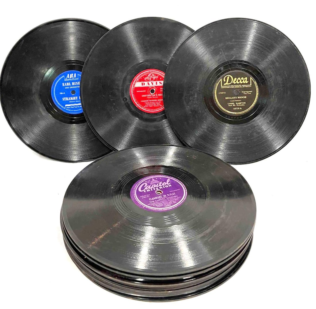 Stack Of 20 Loose Records: This lot contains a Stack Of 20 Loose Records. Each record is approx 9 3/4" x 9 3/4" and together they weigh about 8.5lbs. Overall the Vintage records are in average used condition. Have not been