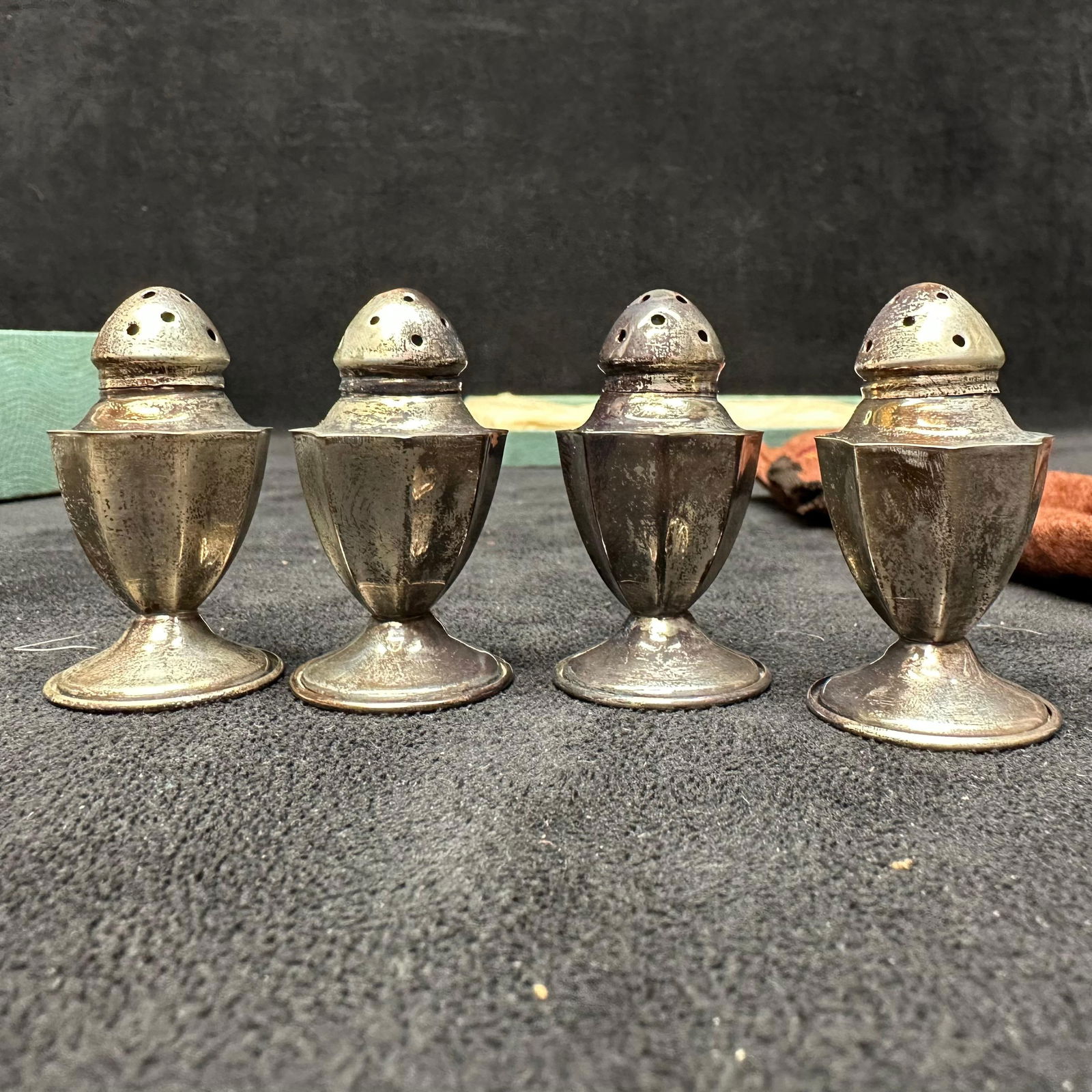 Sterling Silver Salt and Pepper Shaker Set: These items are in good pre-owned, previously used/displayed condition with noticeable light wear and surface scratches. Please reference all photos for full details. These pieces of sterling silver h