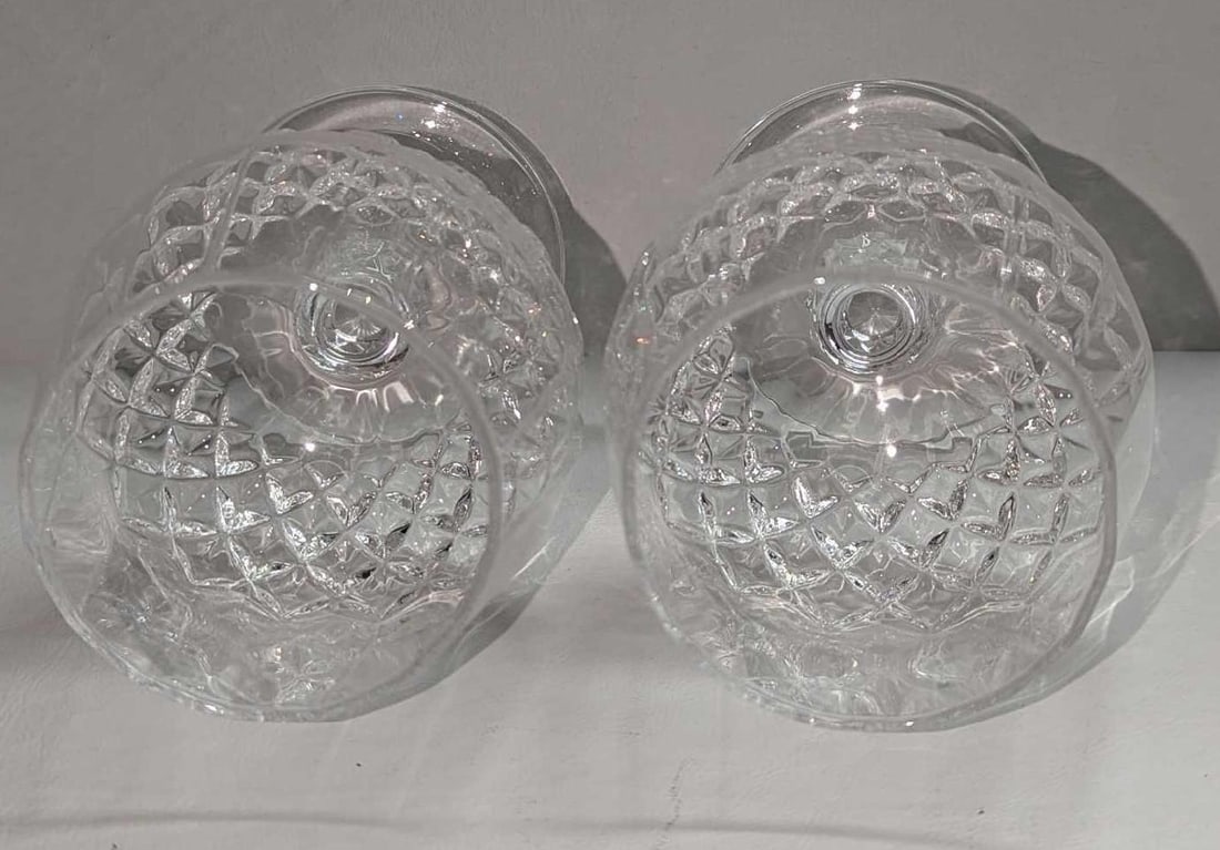 2 Brandy Snifter Glasses With Diamond Pattern B - 5