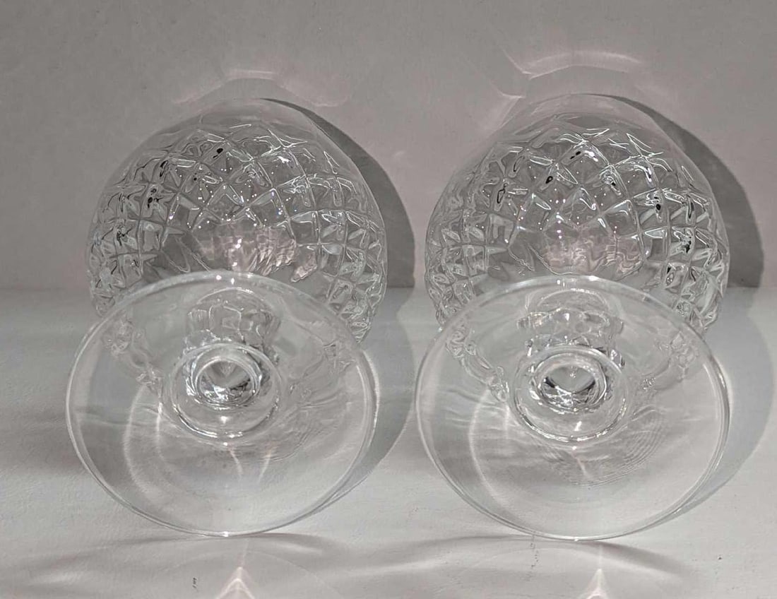 2 Brandy Snifter Glasses With Diamond Pattern B - 6