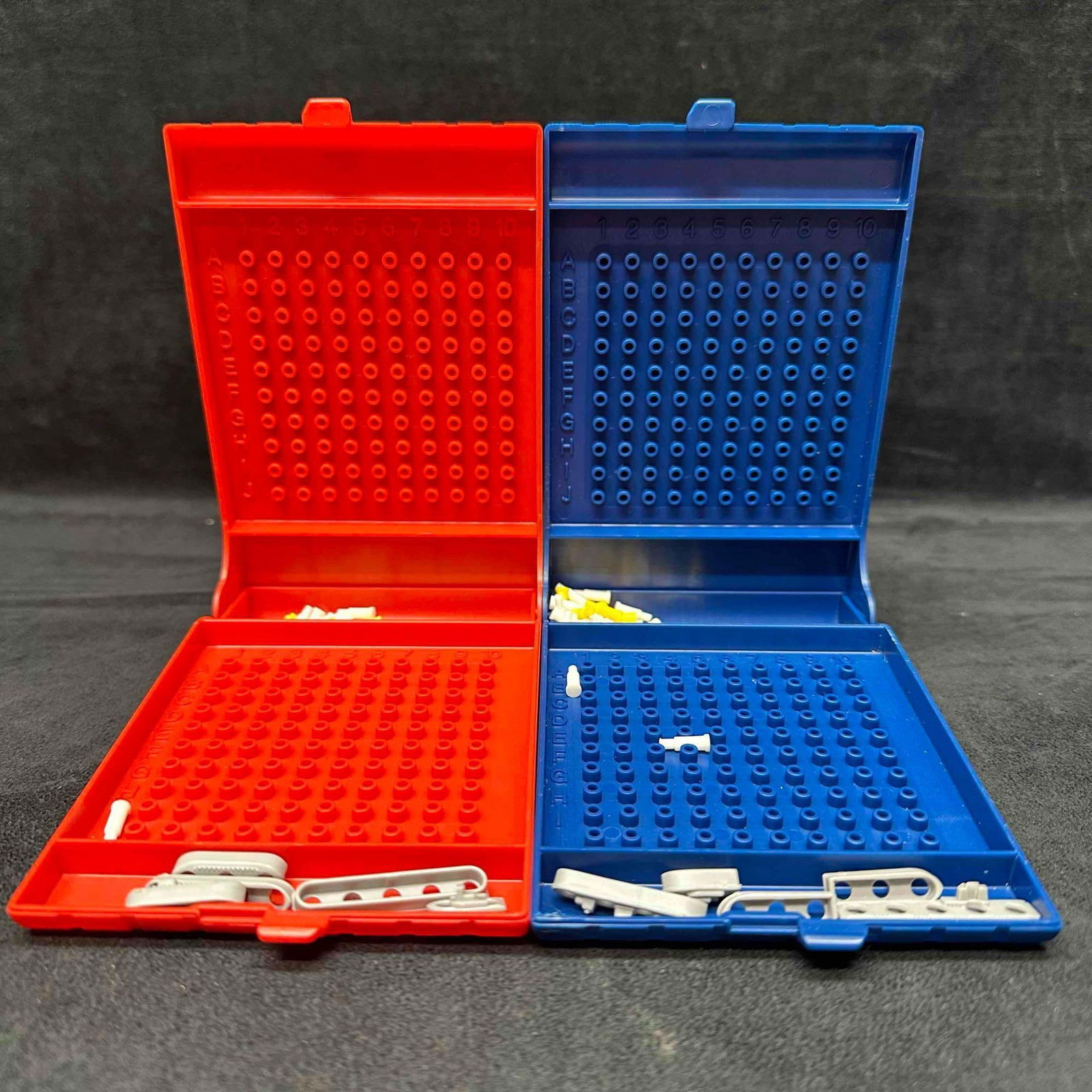 Vintage 1984 Travel Battleship Game Milton Bradley: These items are in good pre-owned previously displayed condition, with light wear, and some surface scratches. Please reference all photos for full details. Binder: 8" x 4" x 1 1/2". Weig