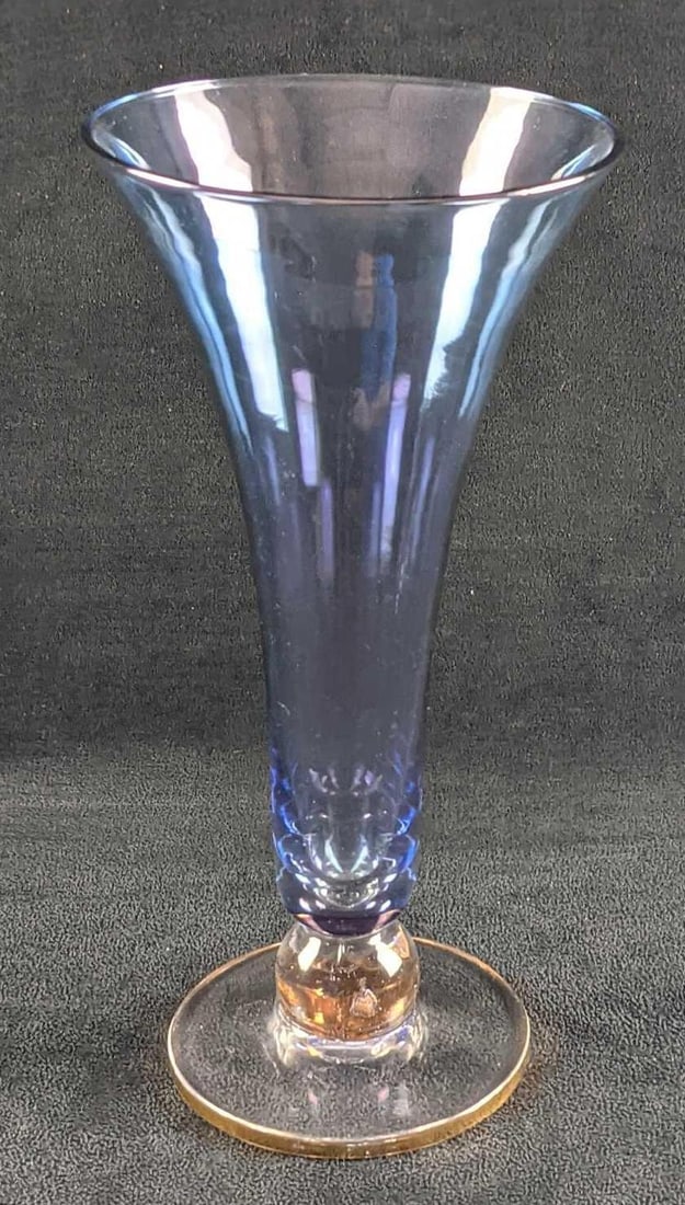 Vintage Glass Trumpet Vase (1 of 6)