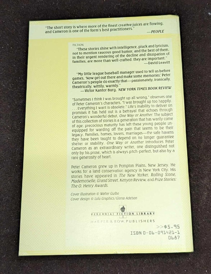 Peter Cameron Signed One Way Or Another Paperback - 5