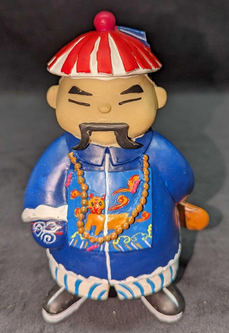 Chinese Wealth Pot First Rank Official Piggy Bank: Chinese Wealth Pot First Rank Official Piggy Bank. By "Presidential Palace". This Piggy Bank (Or "Wealth Pot) was designed to resemble a "First Rank Official" in civil and military affairs in the 