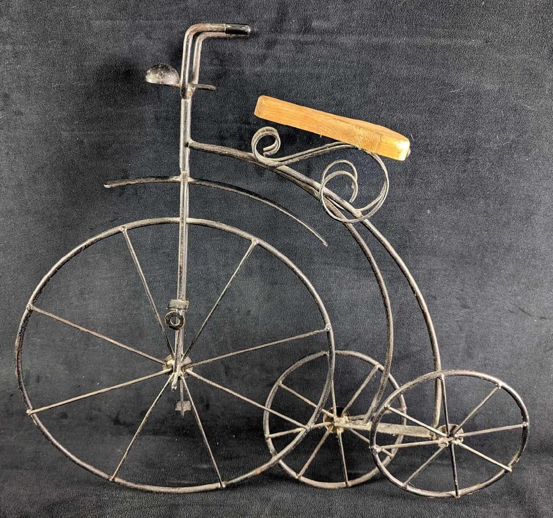 Vintage Wrought Iron High Wheel Bicycle Art Decor (1 of 2)