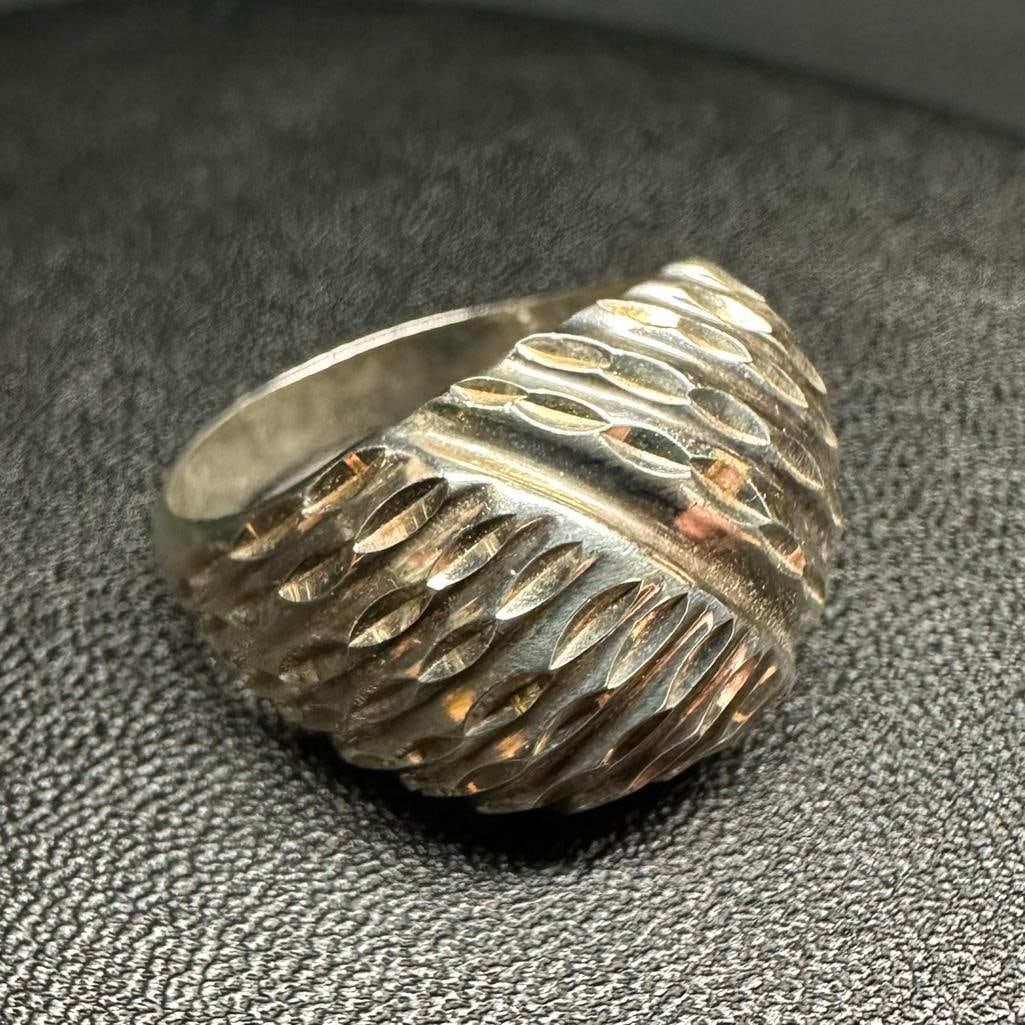 Sterling Perpendicular Lines Signet Style Ring (1 of 2)