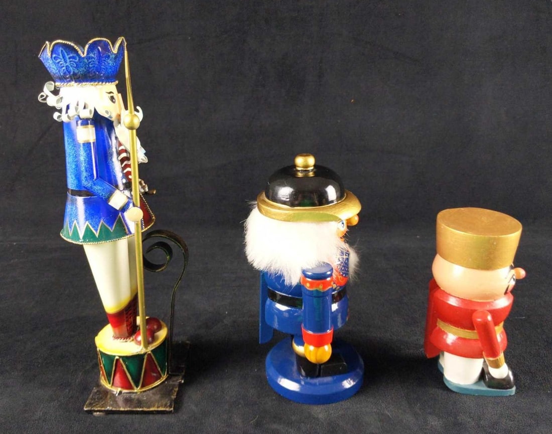 Three Battledamaged Wooden Tin Nutcrackers - 7